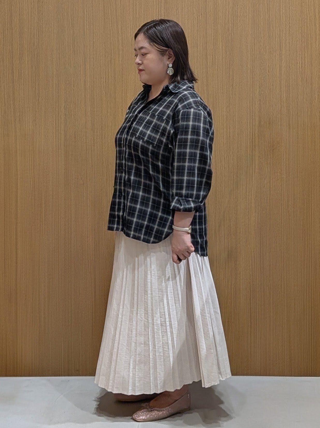 むつみさんの「OPAQUE.CLIP｜チェック柄シャツ【洗濯機OK】」を使ったコーディネート