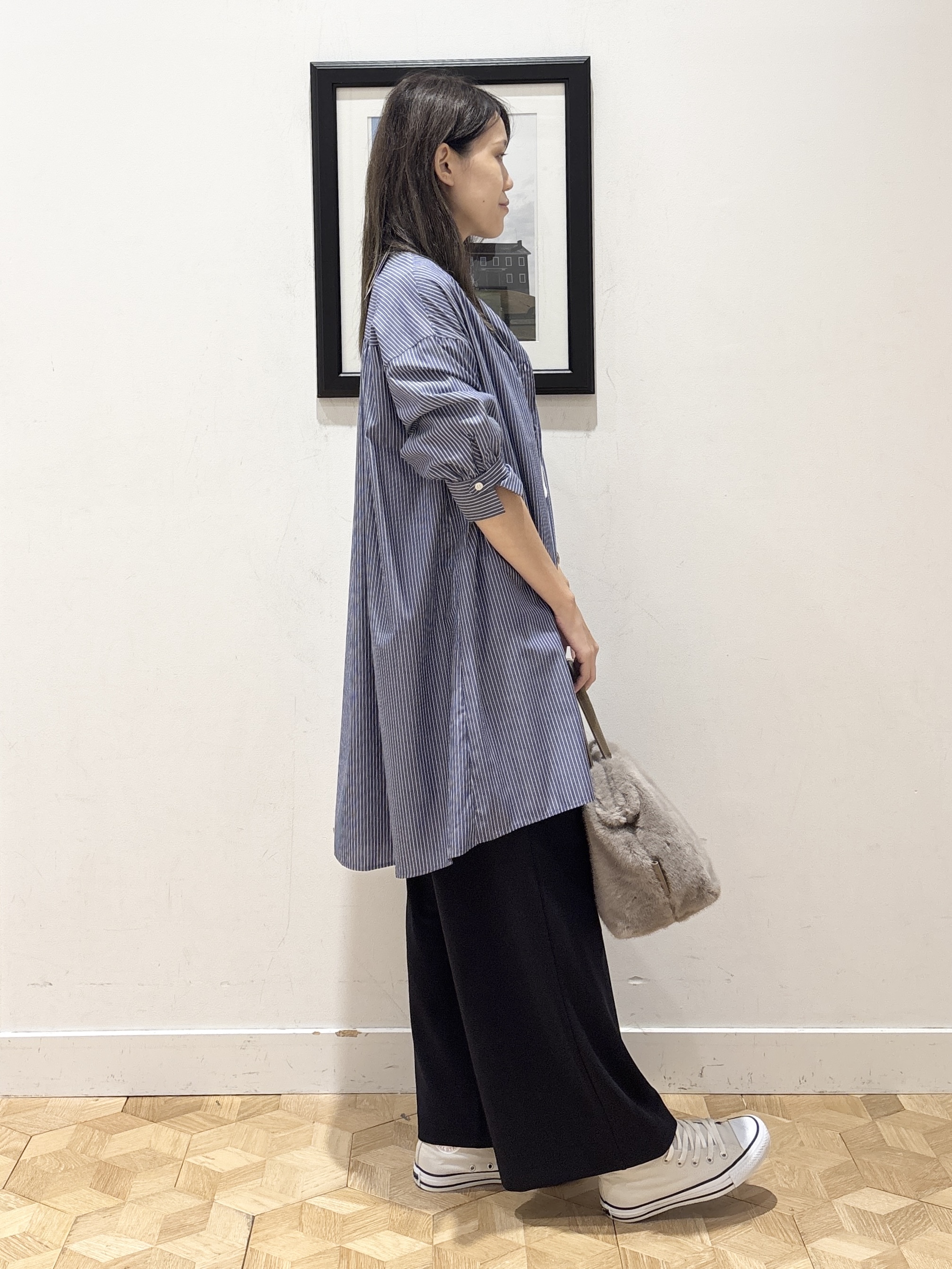 YUMIさんの「Dessin｜【UVカット】チュニックストライプシャツ6分袖」を使ったコーディネート
