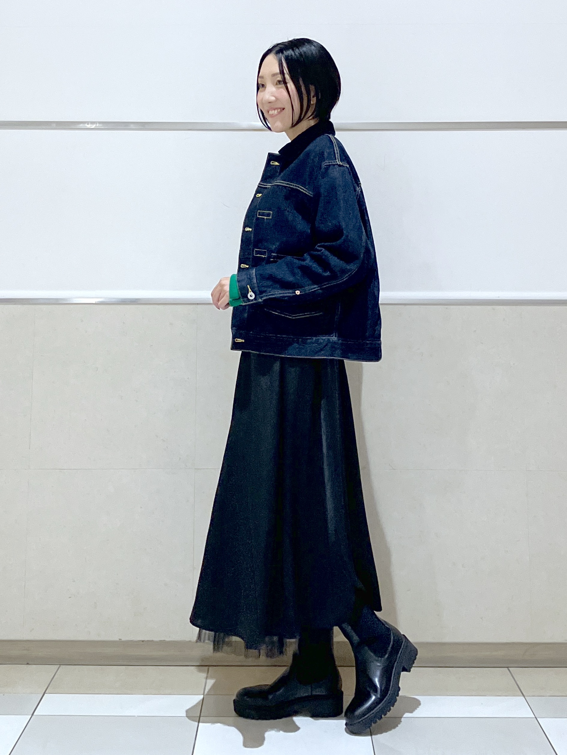 eriko さんの「Dessin｜【2WAY/洗濯機OK/XS-L】配色リバーシブル コットンジャカード クルーネックニット」を使ったコーディネート