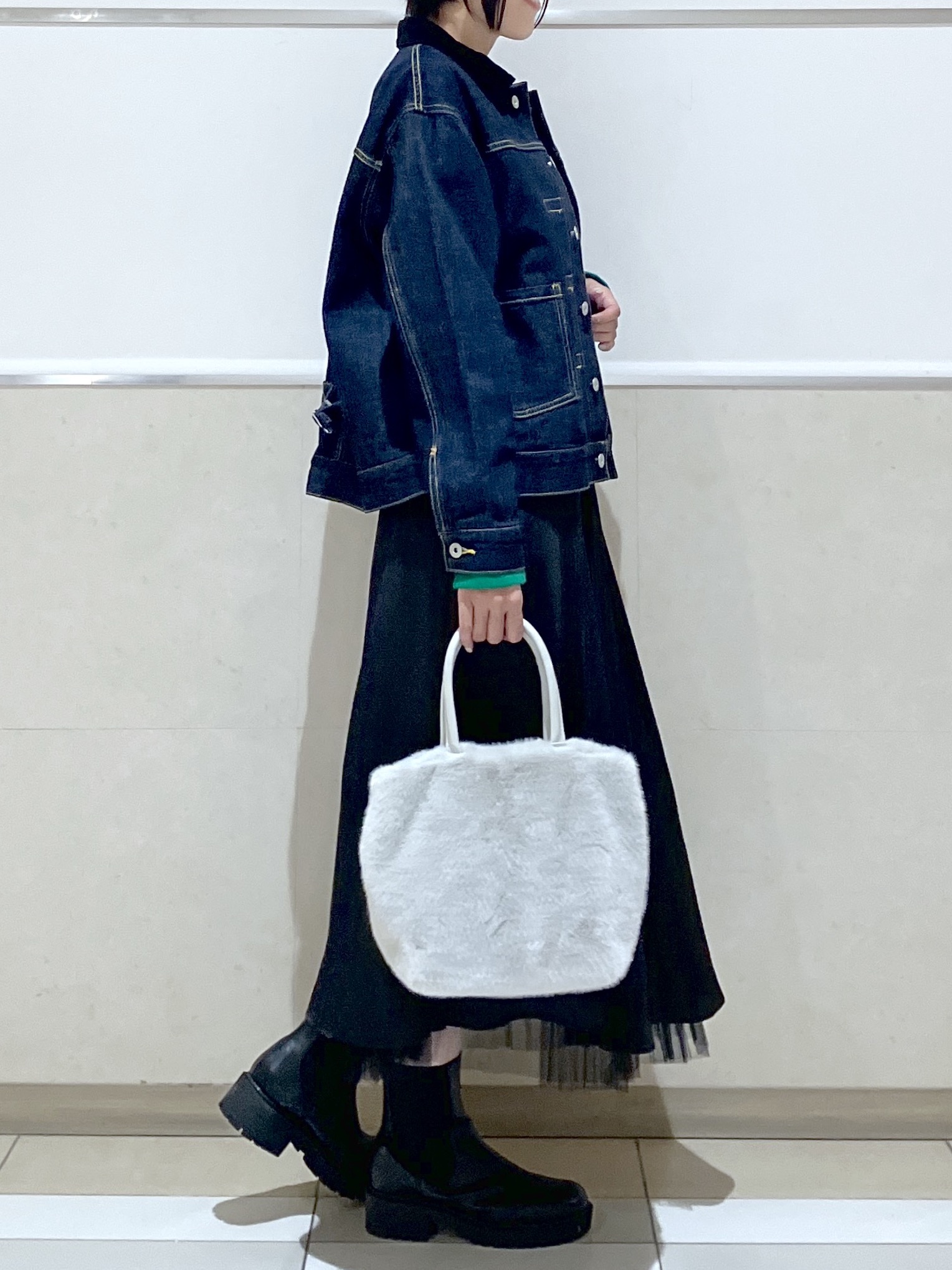 eriko さんの「Dessin｜【2WAY/洗濯機OK/XS-L】配色リバーシブル コットンジャカード クルーネックニット」を使ったコーディネート