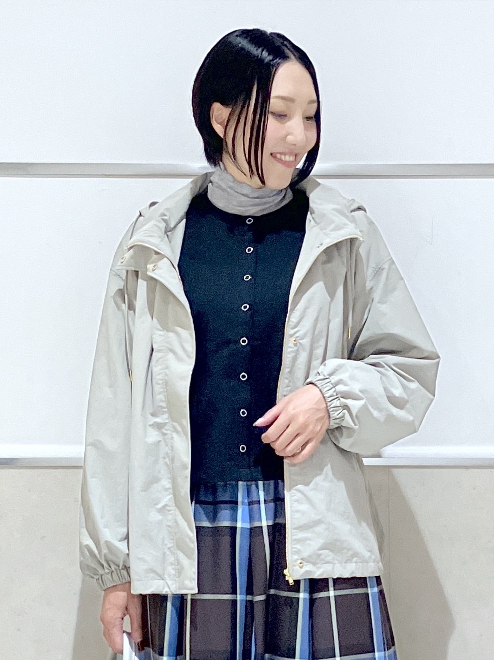 eriko さんの「Dessin｜【秋羽織り/洗える/6色展開】リングスナップミニ裏毛カーディガン」を使ったコーディネート