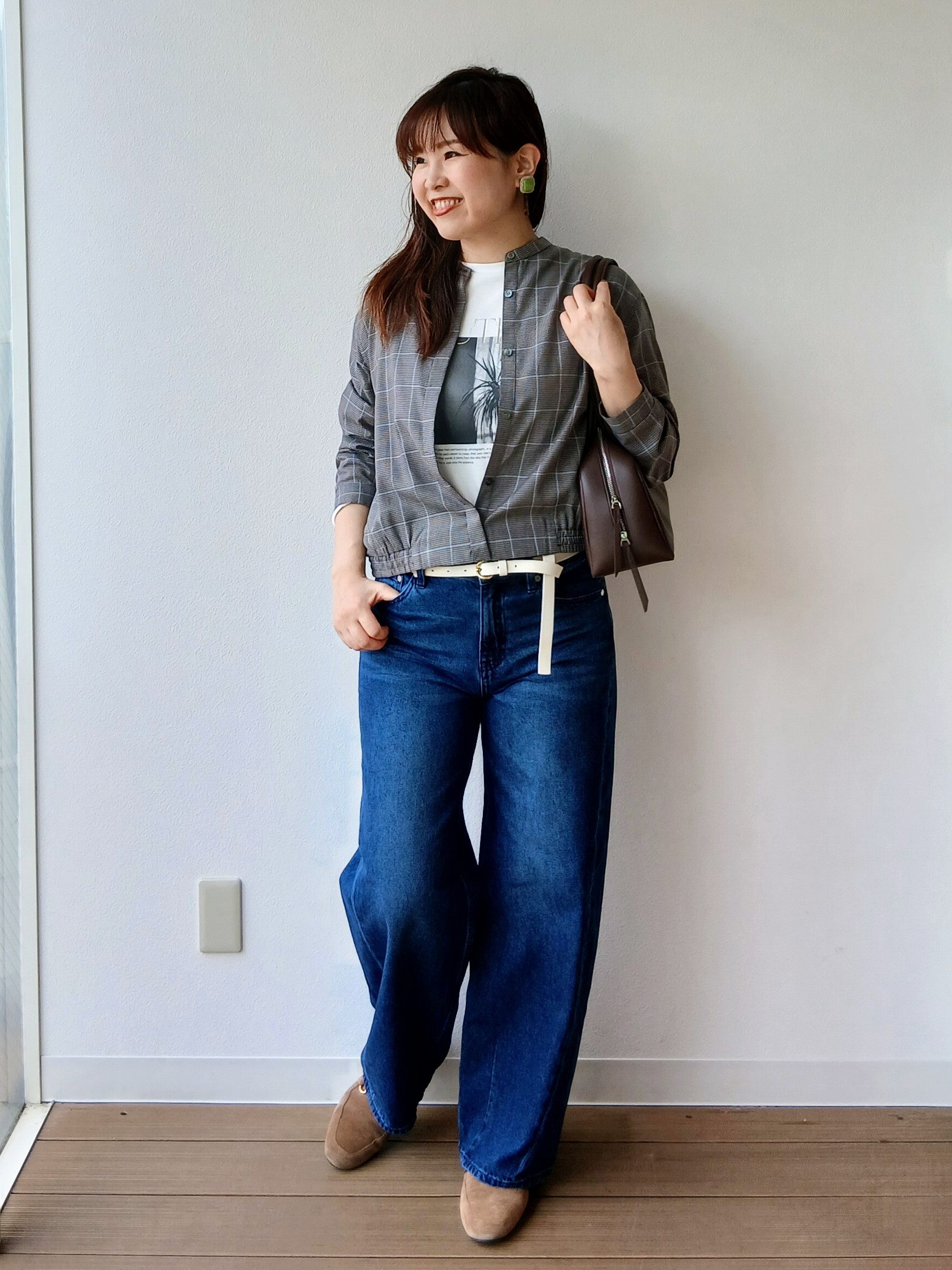 なみきさんの「UNTITLED｜【セットアップ可/秋羽織り】メランジツイルシャツ」を使ったコーディネート