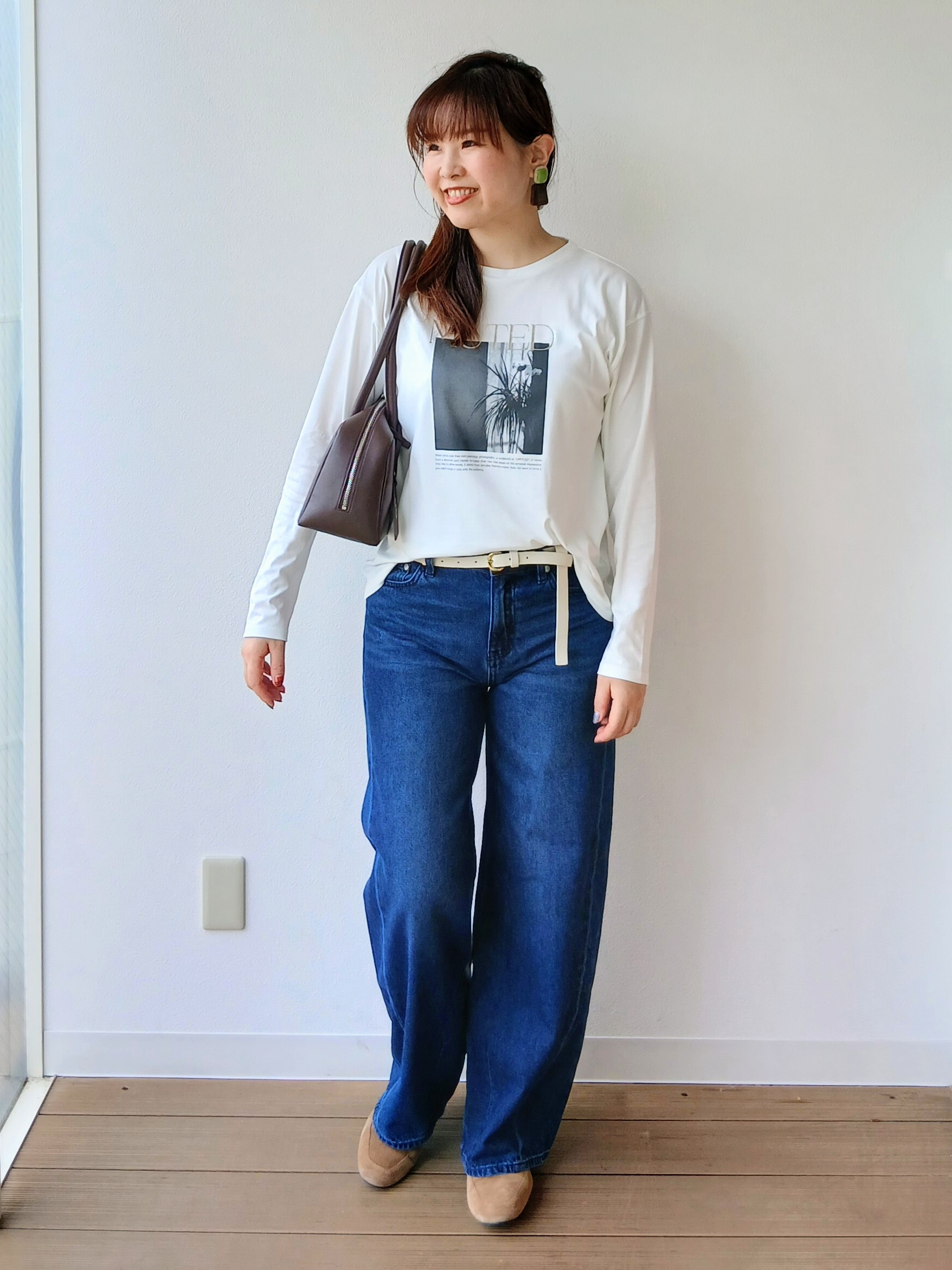 なみきさんの「UNTITLED｜【セットアップ可/秋羽織り】メランジツイルシャツ」を使ったコーディネート