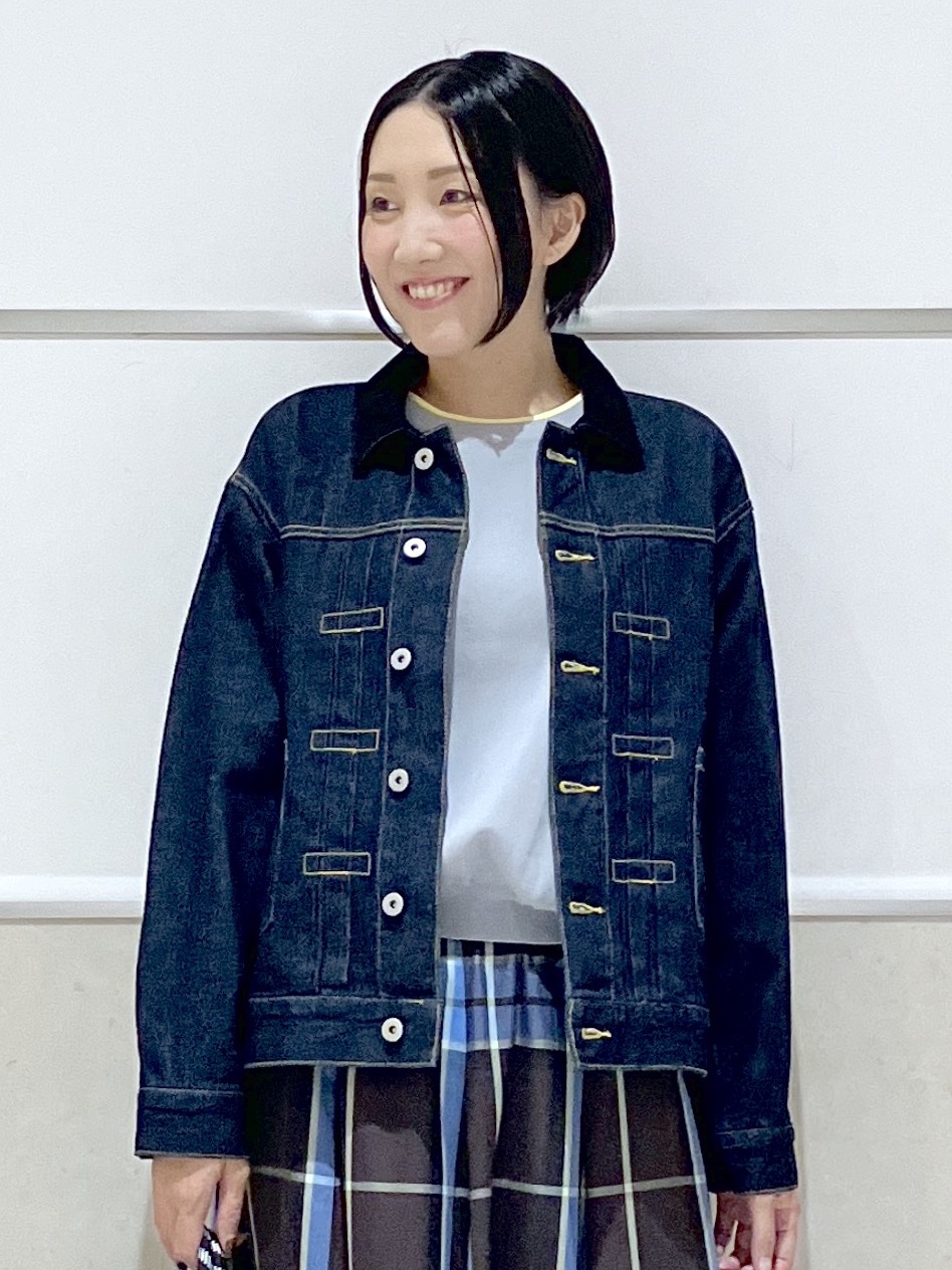 eriko さんの「Dessin｜【UVカット/洗濯機OK】6分袖配色ニット」を使ったコーディネート