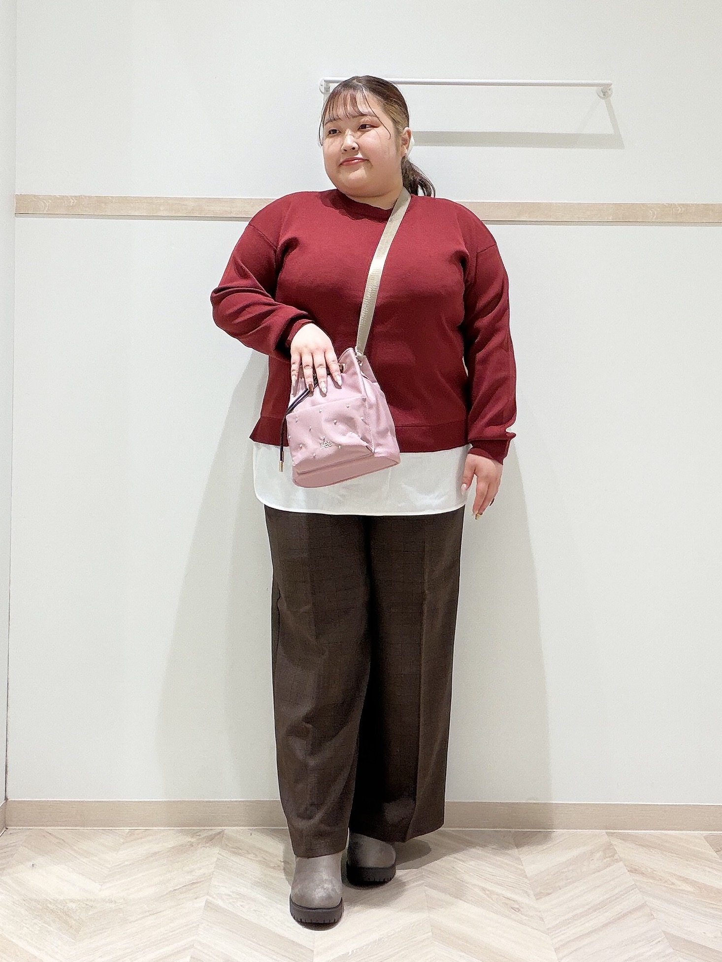 ゆめかさんの「SHOO･LA･RUE｜【S-LL】着るだけできまる シャツレイヤード風 スポンディッシュニット」を使ったコーディネート