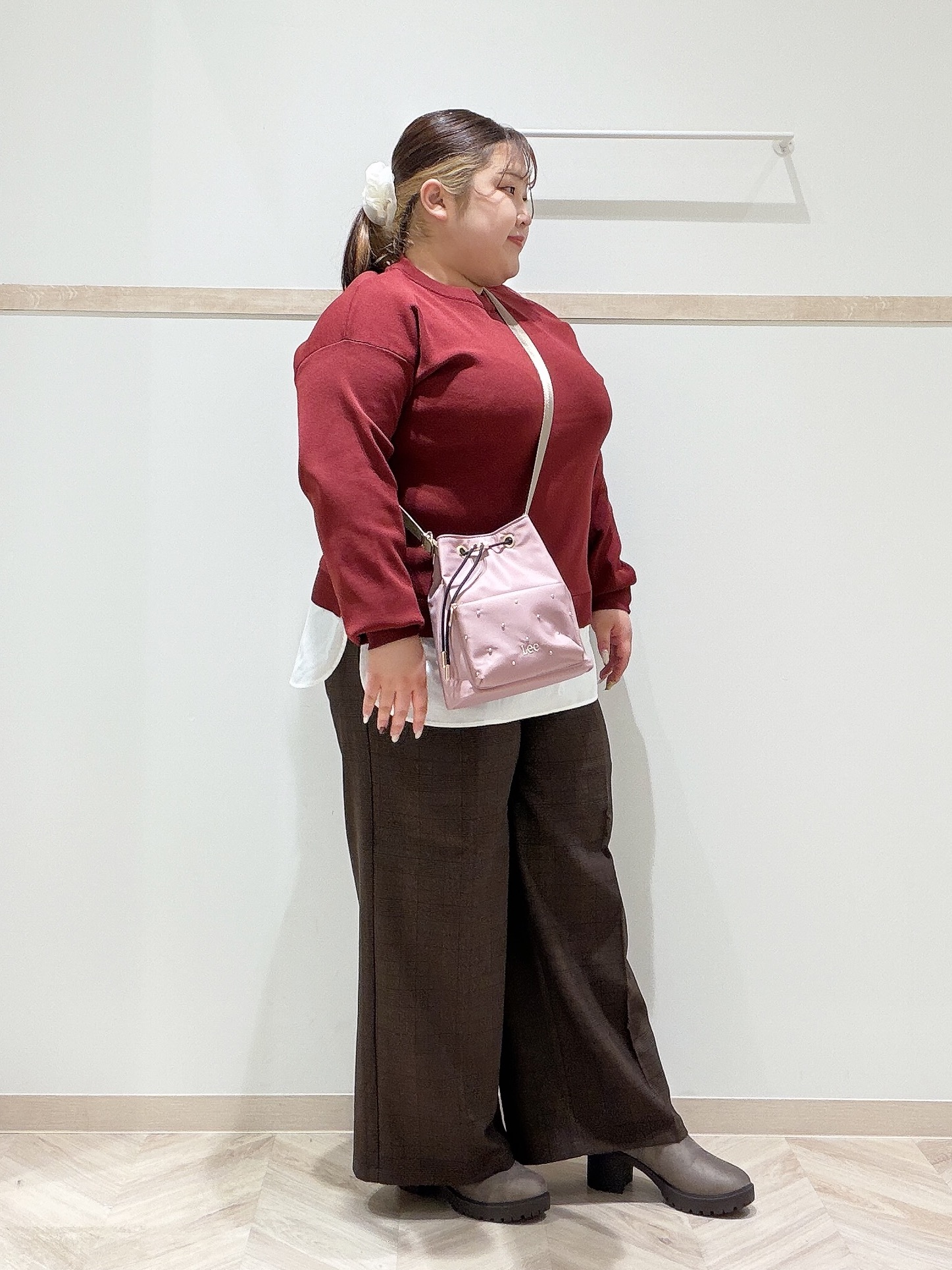 ゆめかさんの「SHOO･LA･RUE｜【S-LL】着るだけできまる シャツレイヤード風 スポンディッシュニット」を使ったコーディネート