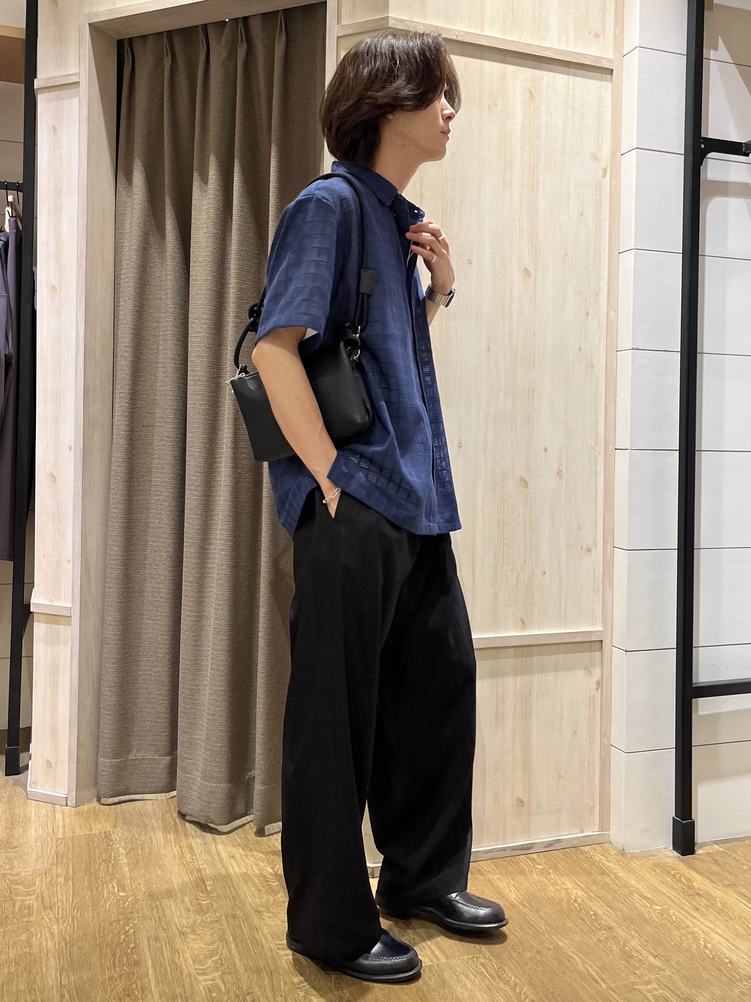 motoさんの「THE SHOP TK｜【洗濯機OK】格子柄メッシュ半袖シャツ」を使ったコーディネート