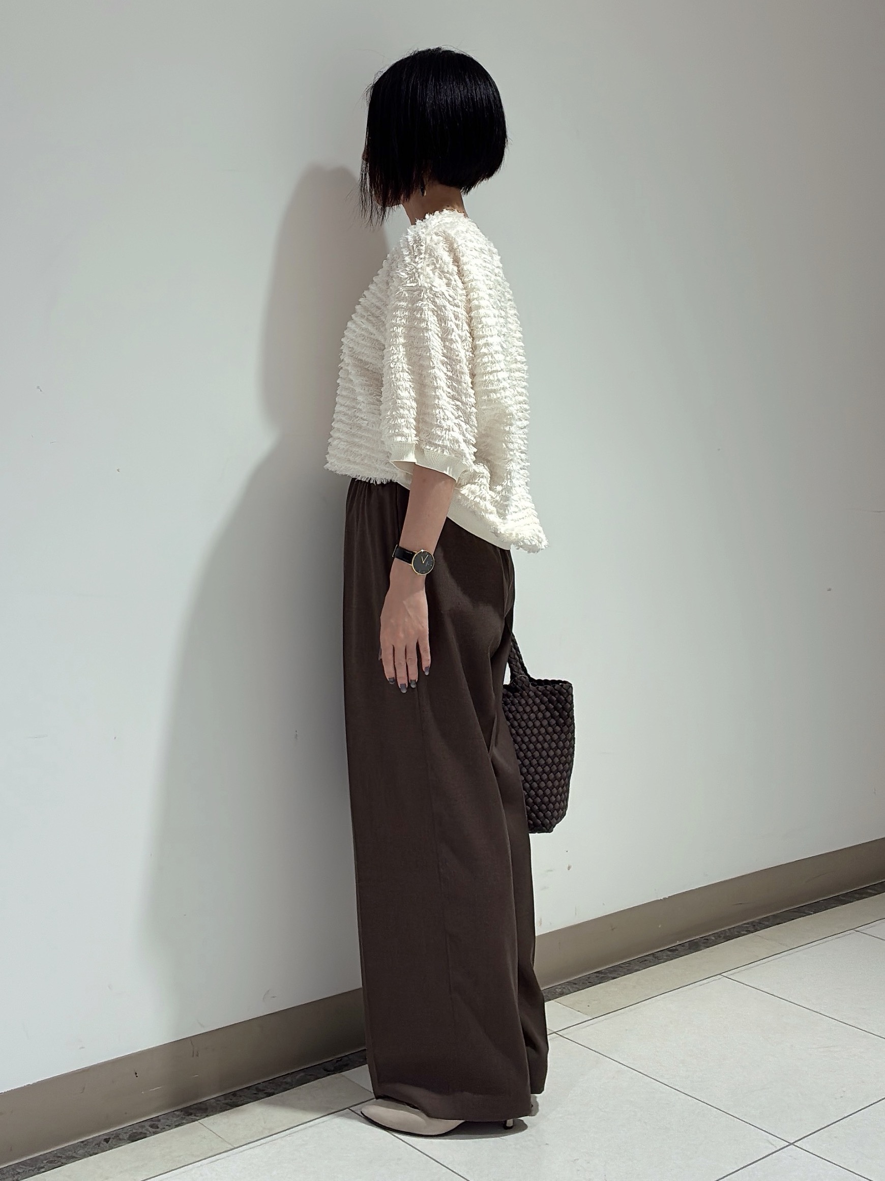 環さんの「UNTITLED｜【秋映え/体型カバー】フェザージャガードプルオーバー」を使ったコーディネート