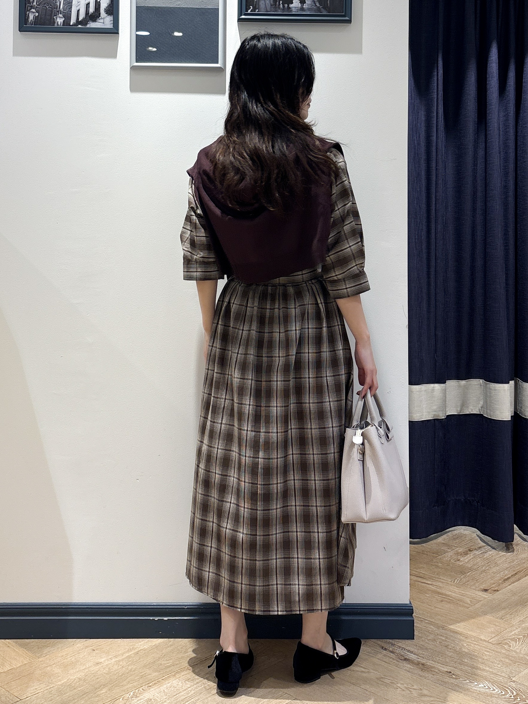 ayakaさんの「grove｜チェック柄ベルト付シャツワンピース」を使ったコーディネート