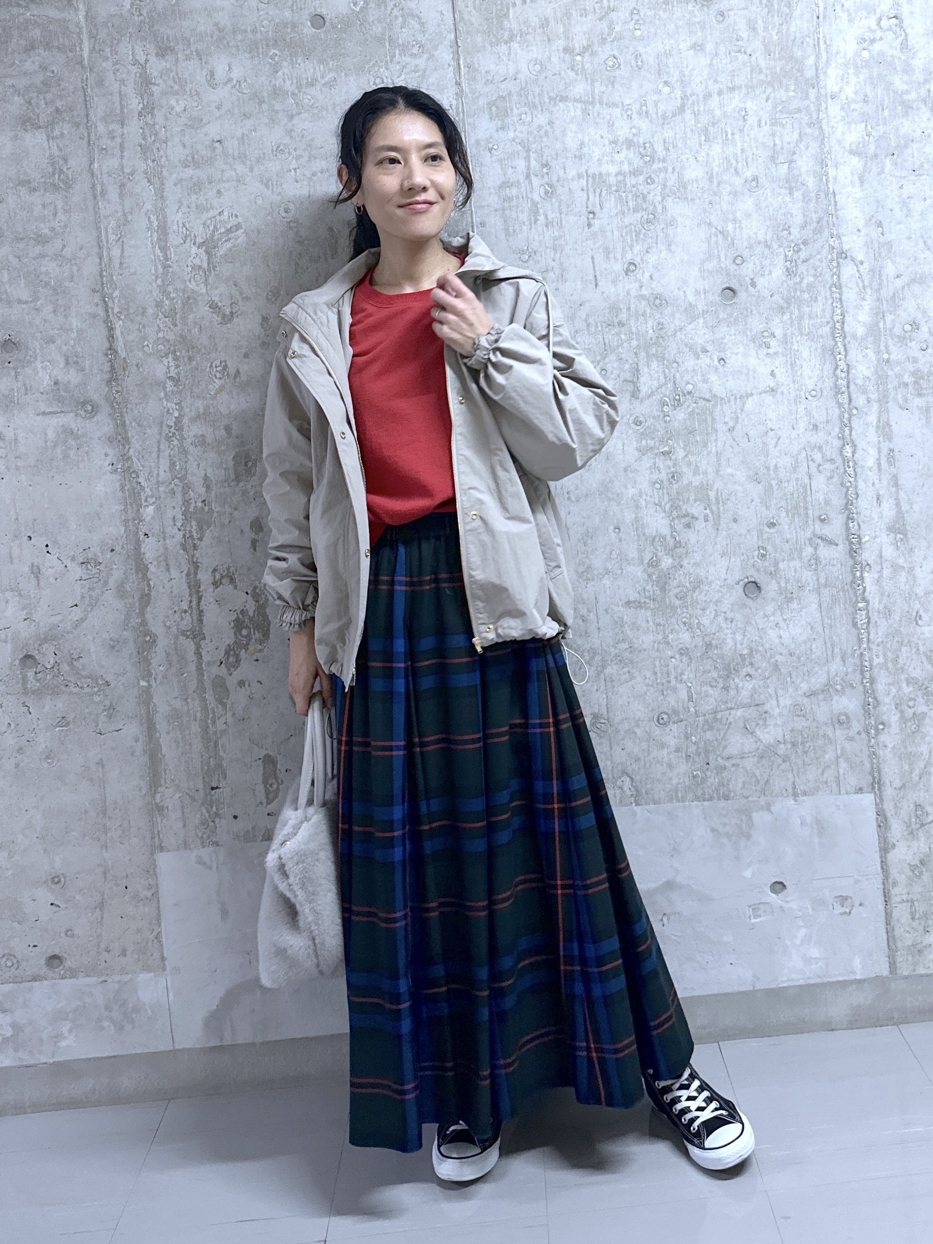 kumiさんの「Dessin｜【撥水/2WAY/洗える】フード取り外し可能 撥水ナイロンマンパ」を使ったコーディネート