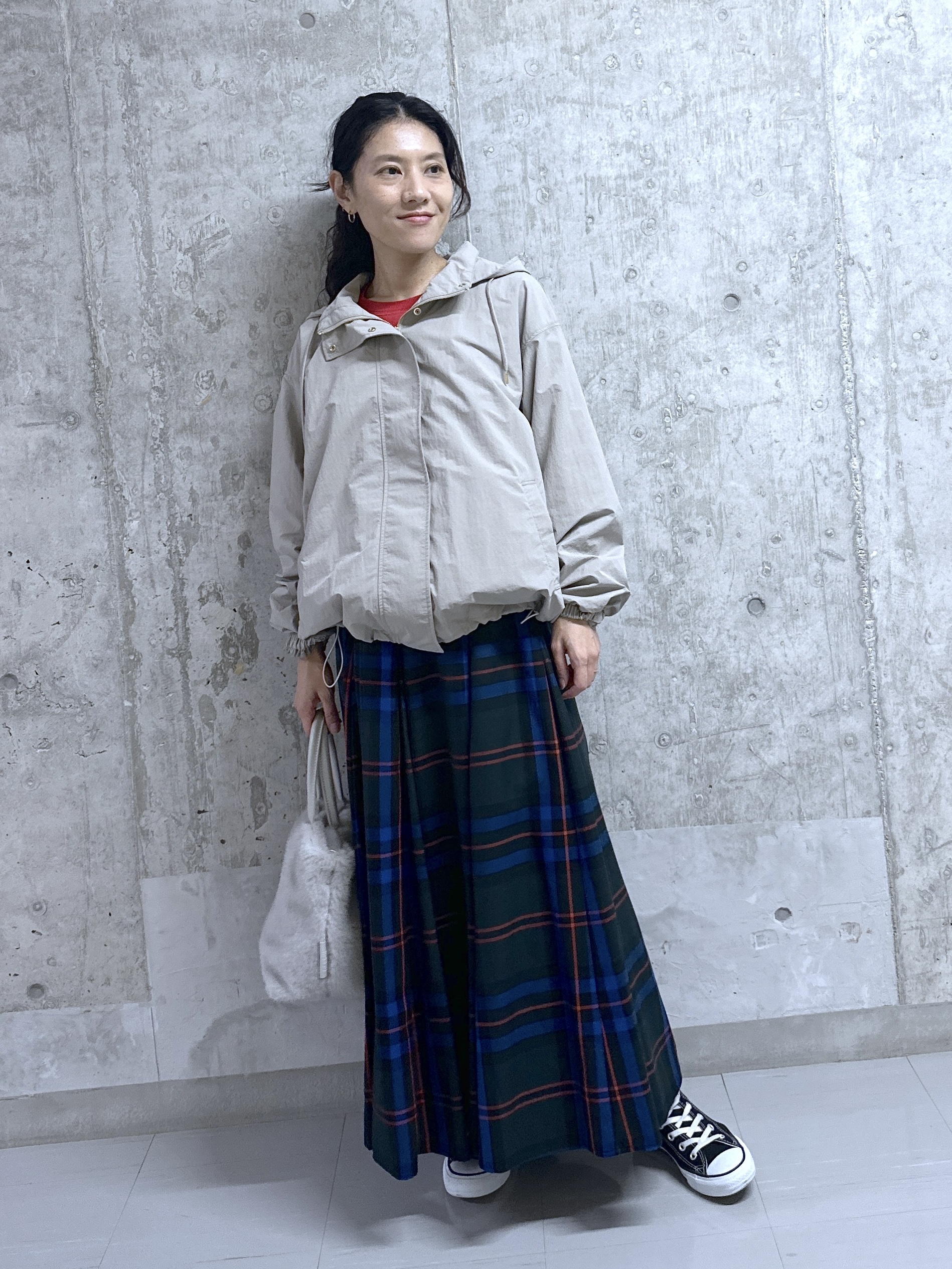 kumiさんの「Dessin｜【撥水/2WAY/洗える】フード取り外し可能 撥水ナイロンマンパ」を使ったコーディネート