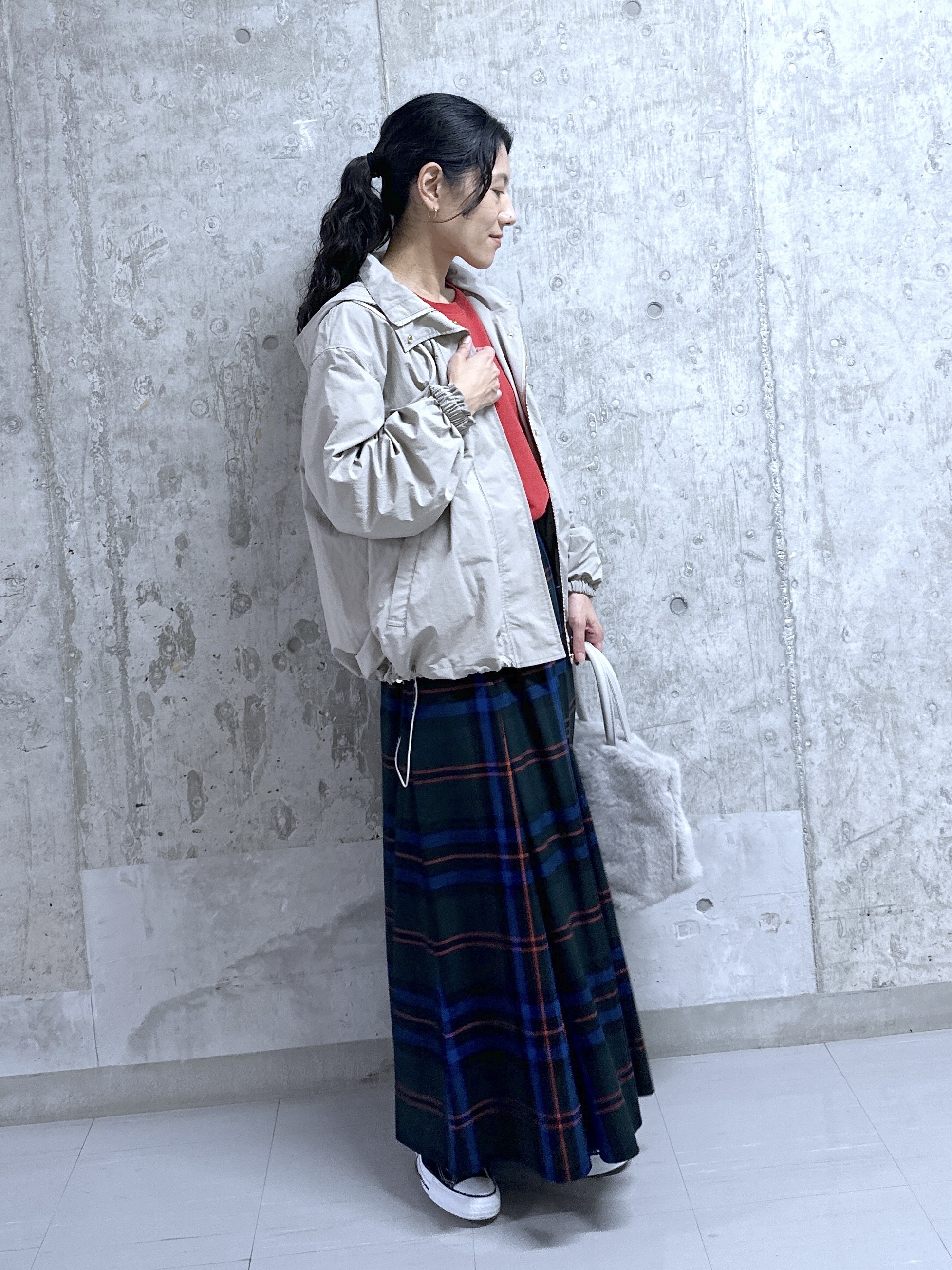 kumiさんの「Dessin｜【撥水/2WAY/洗える】フード取り外し可能 撥水ナイロンマンパ」を使ったコーディネート