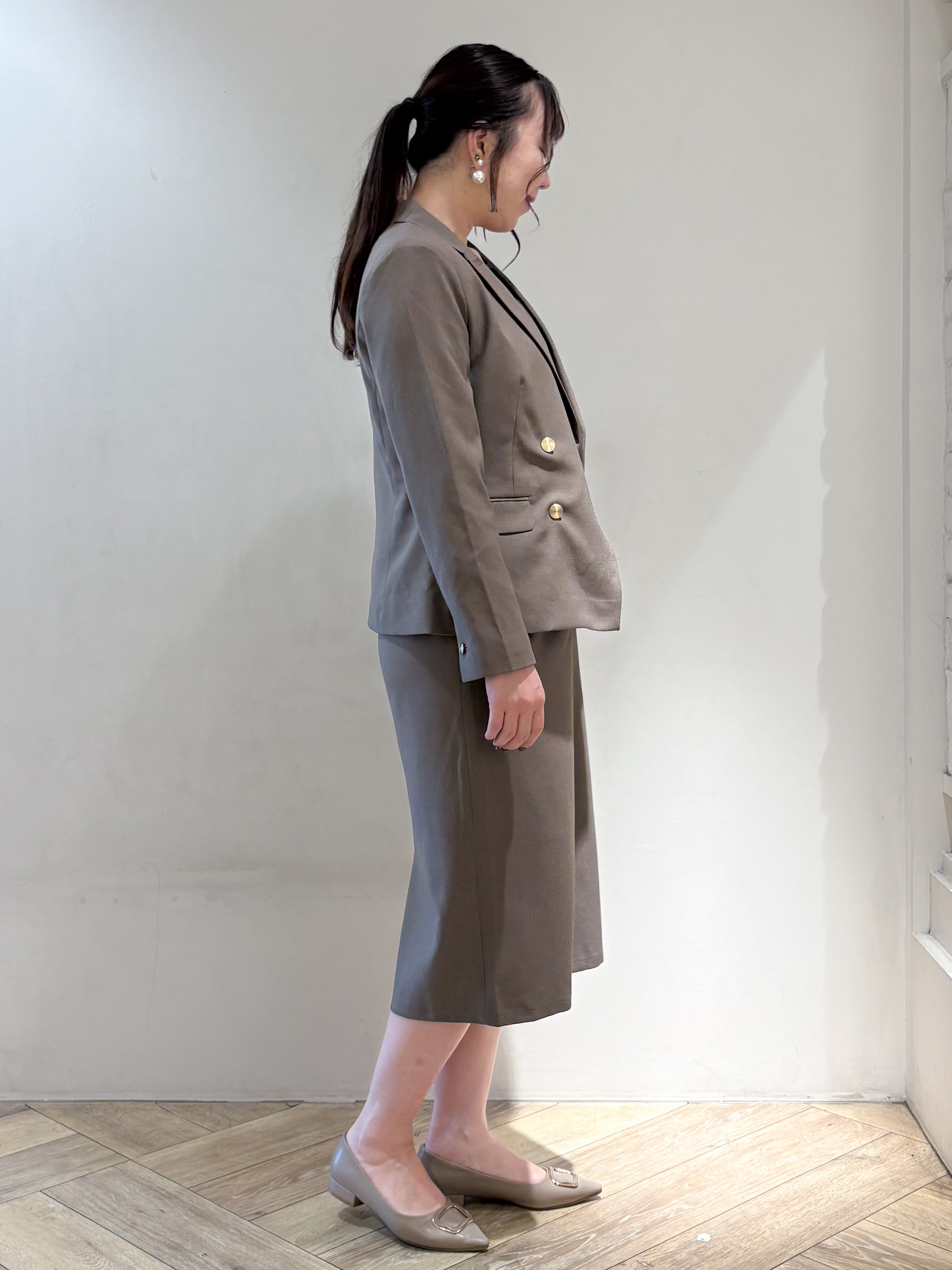 sayaさんの「index｜【セットアップ対応】ダブルブレストジャケット《洗濯機OK／イージーアイロン／防シワ》」を使ったコーディネート