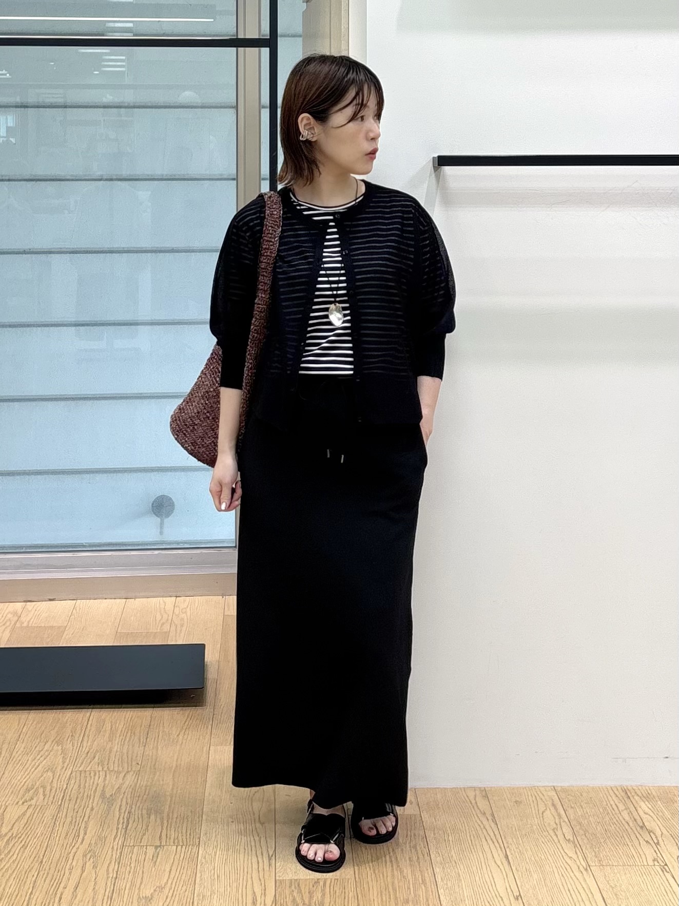 asamiさんの「INDIVI｜【ゆったり／着映え】ボーダーリラクシーTシャツ」を使ったコーディネート
