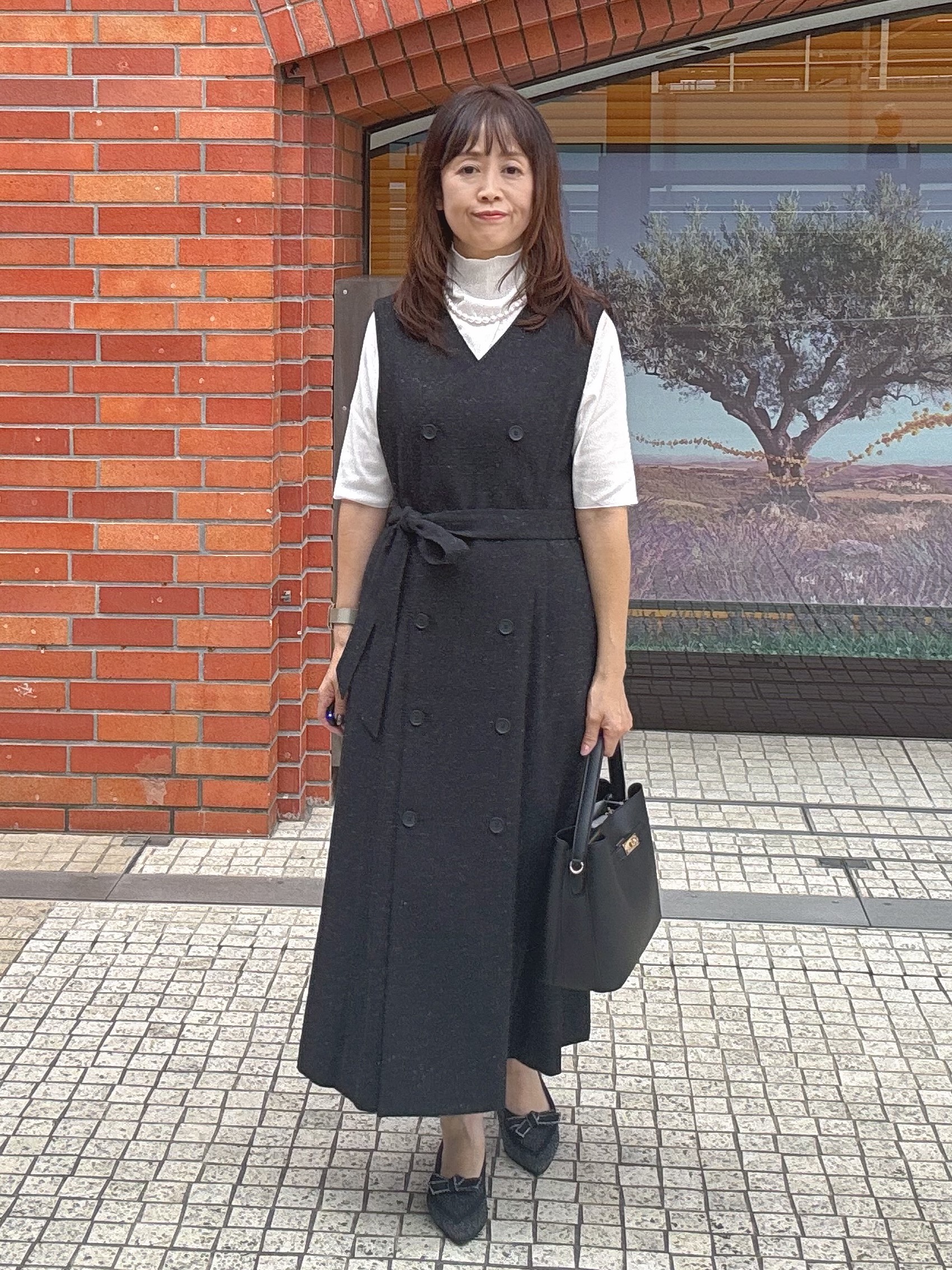 makiさんの「UNTITLED｜【重ね着レイヤードに】シアーテレコハイネックトップス」を使ったコーディネート
