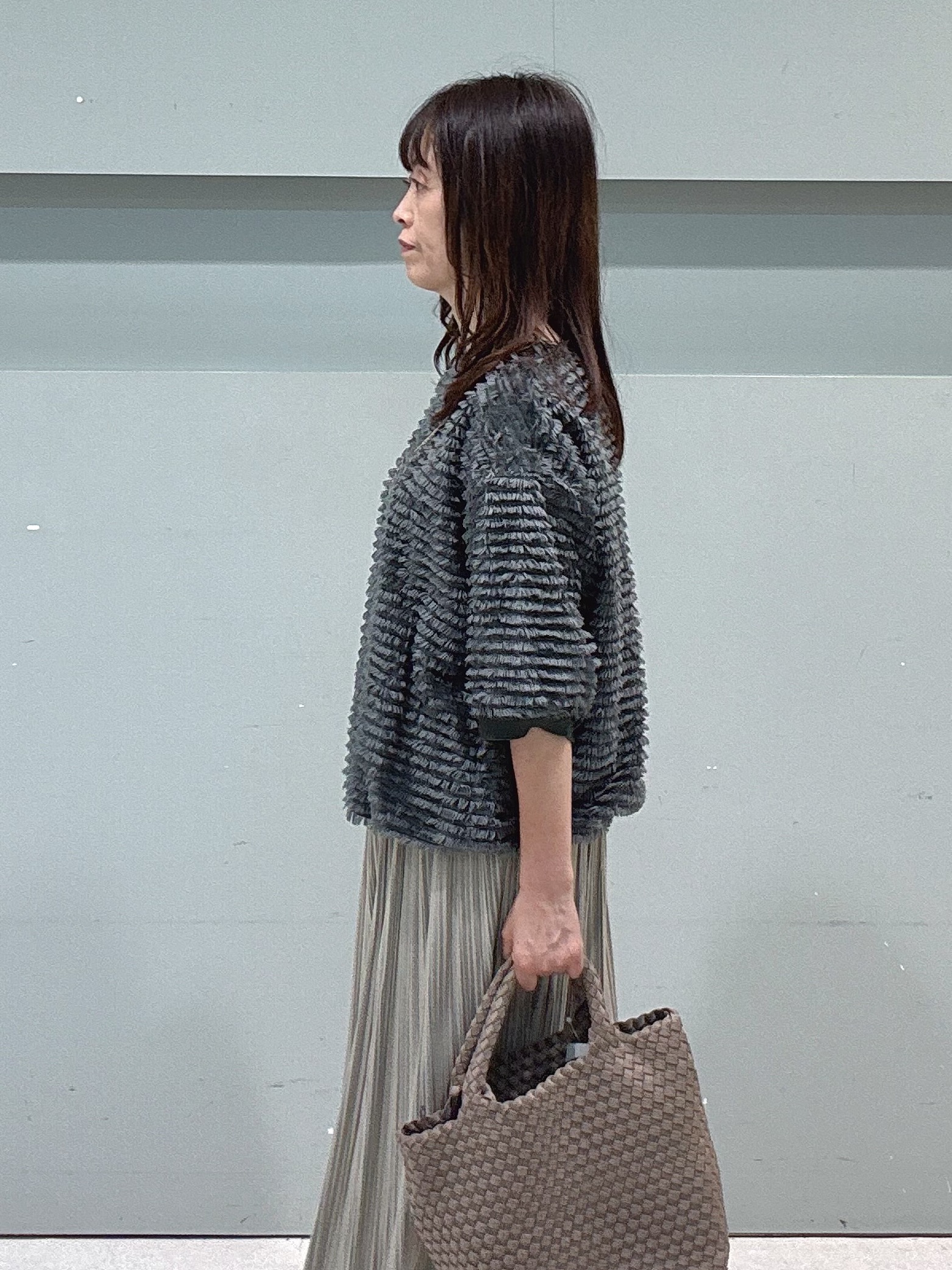 makiさんの「UNTITLED｜【秋映え/体型カバー】フェザージャガードプルオーバー」を使ったコーディネート