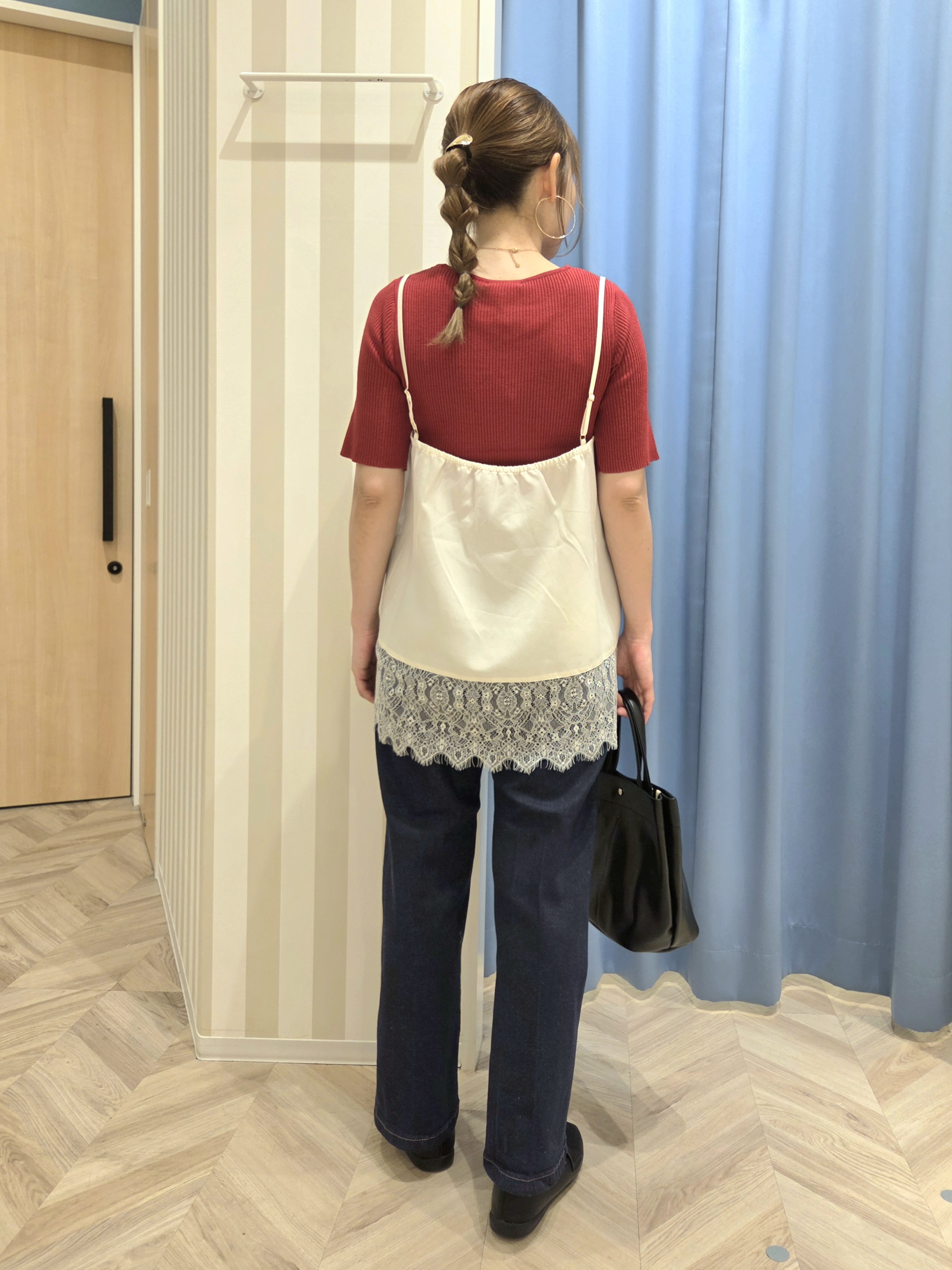 Ikumiさんの「SHOO･LA･RUE｜【毛玉になりにくい/洗濯機可/S-LL】大人上品な 5分袖スクエアトップス」を使ったコーディネート