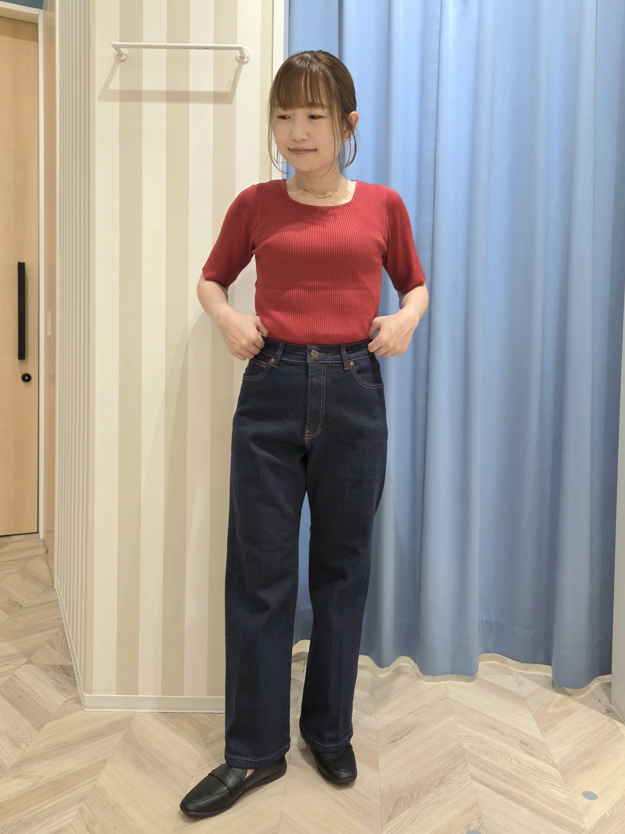 Ikumiさんの「SHOO･LA･RUE｜【毛玉になりにくい/洗濯機可/S-LL】大人上品な 5分袖スクエアトップス」を使ったコーディネート
