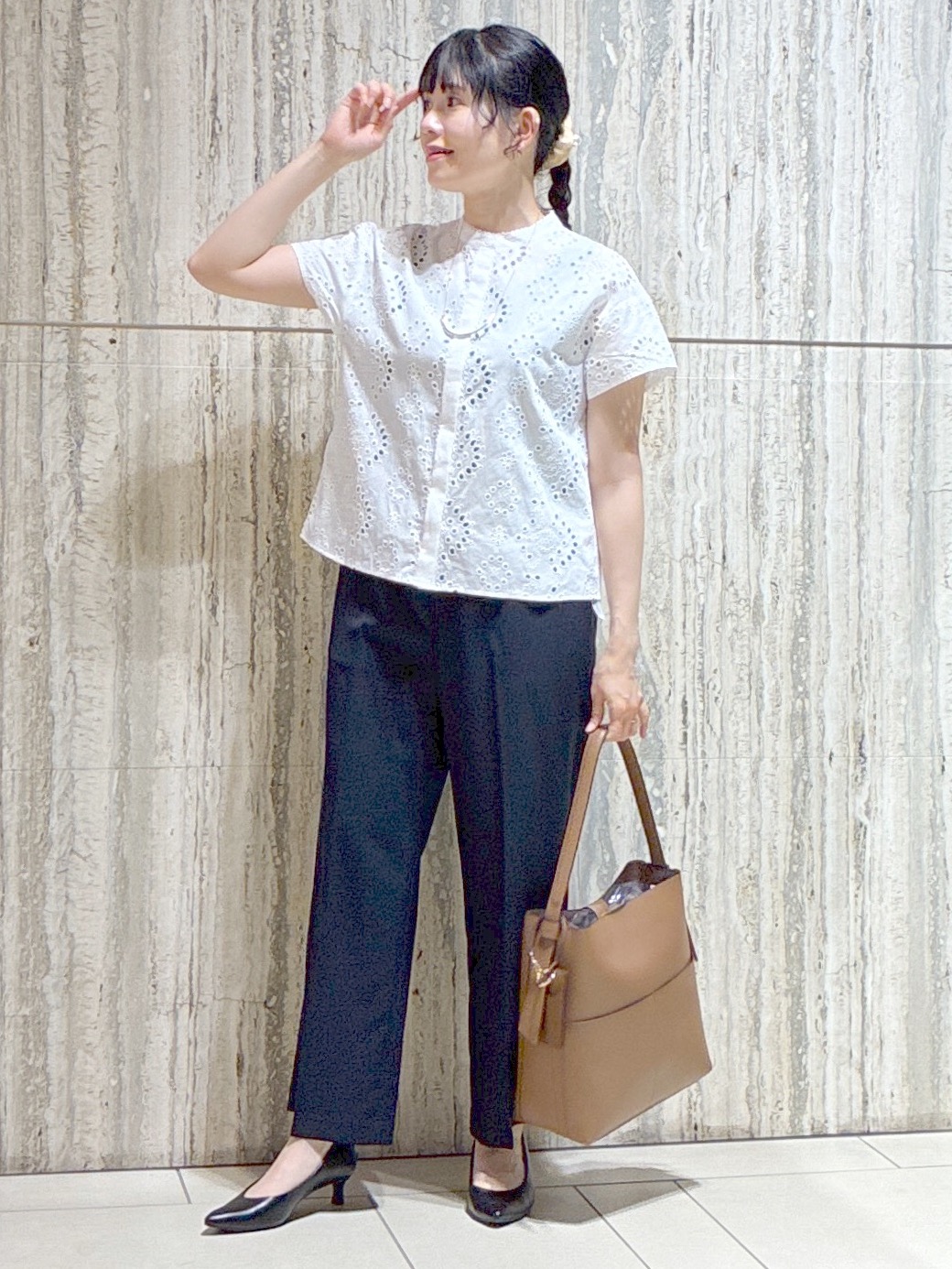  beni_gingerさんの「Reflect｜【通勤◎】カットワーク刺繍レース シャツブラウス」を使ったコーディネート