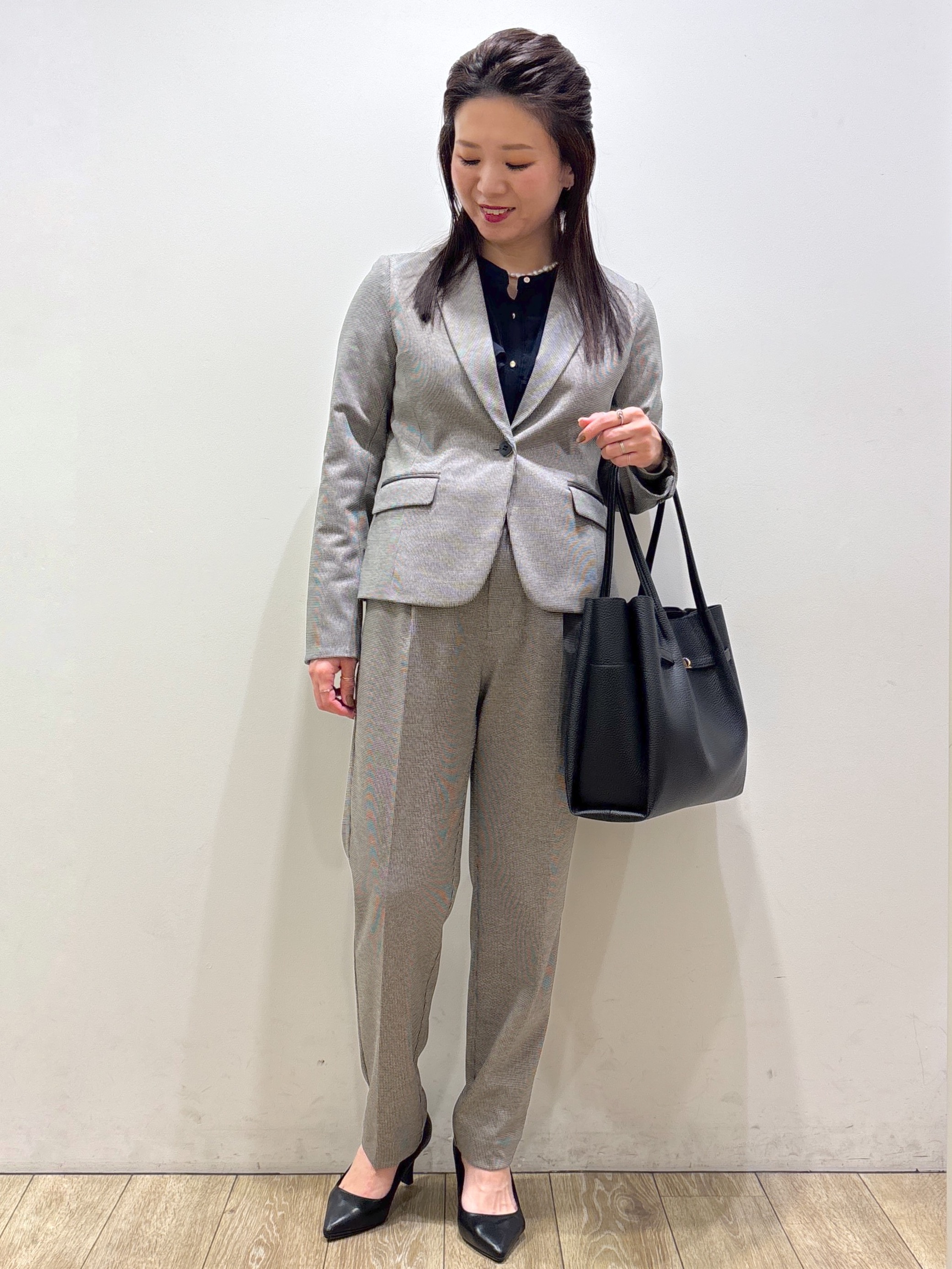mameさんの「index｜【XS-3Lサイズ】ストレッチテーラードジャケット《ウォッシャブル／イージーアイロン》」を使ったコーディネート