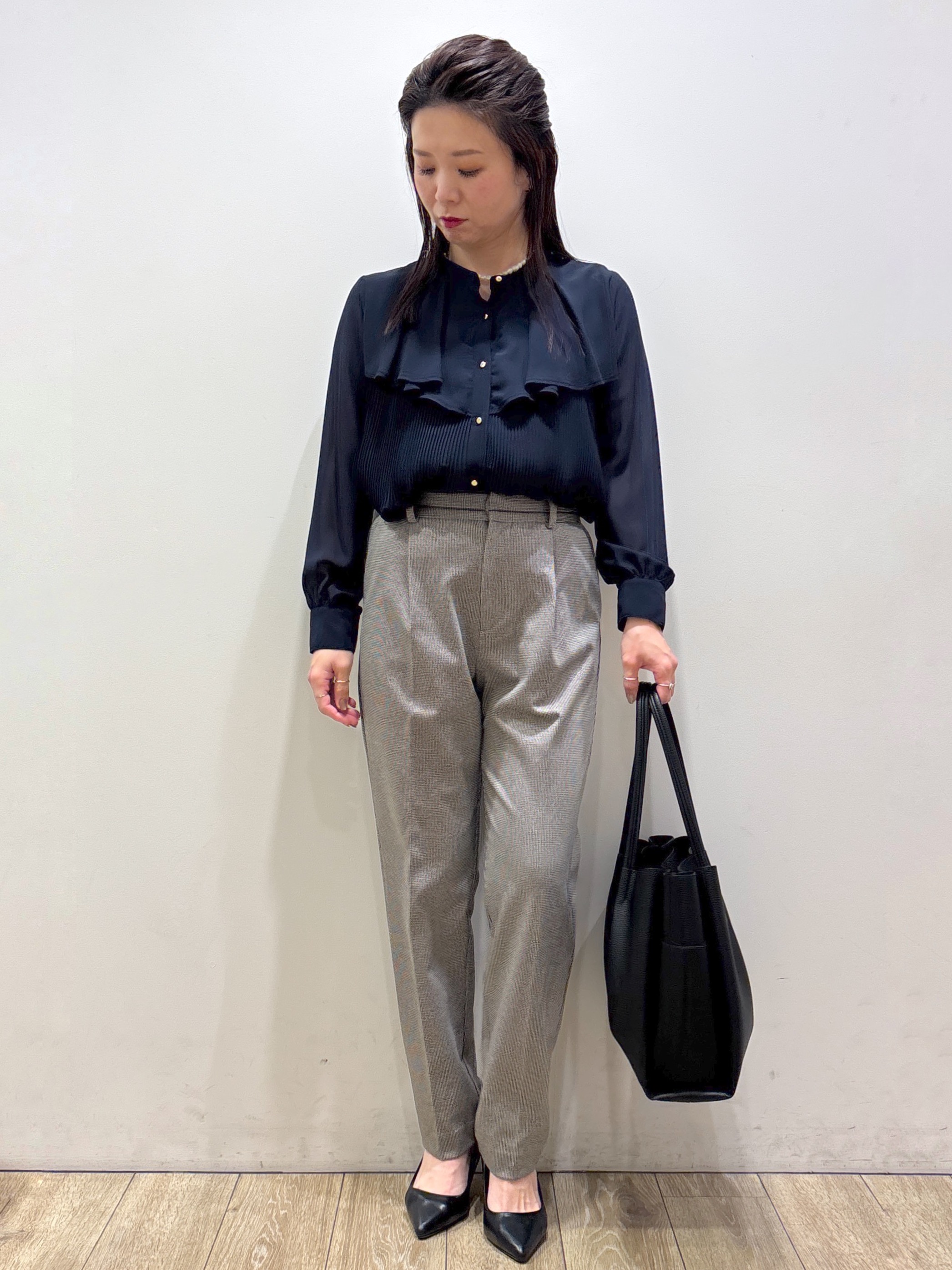 mameさんの「index｜【XS-3Lサイズ】ストレッチテーラードジャケット《ウォッシャブル／イージーアイロン》」を使ったコーディネート
