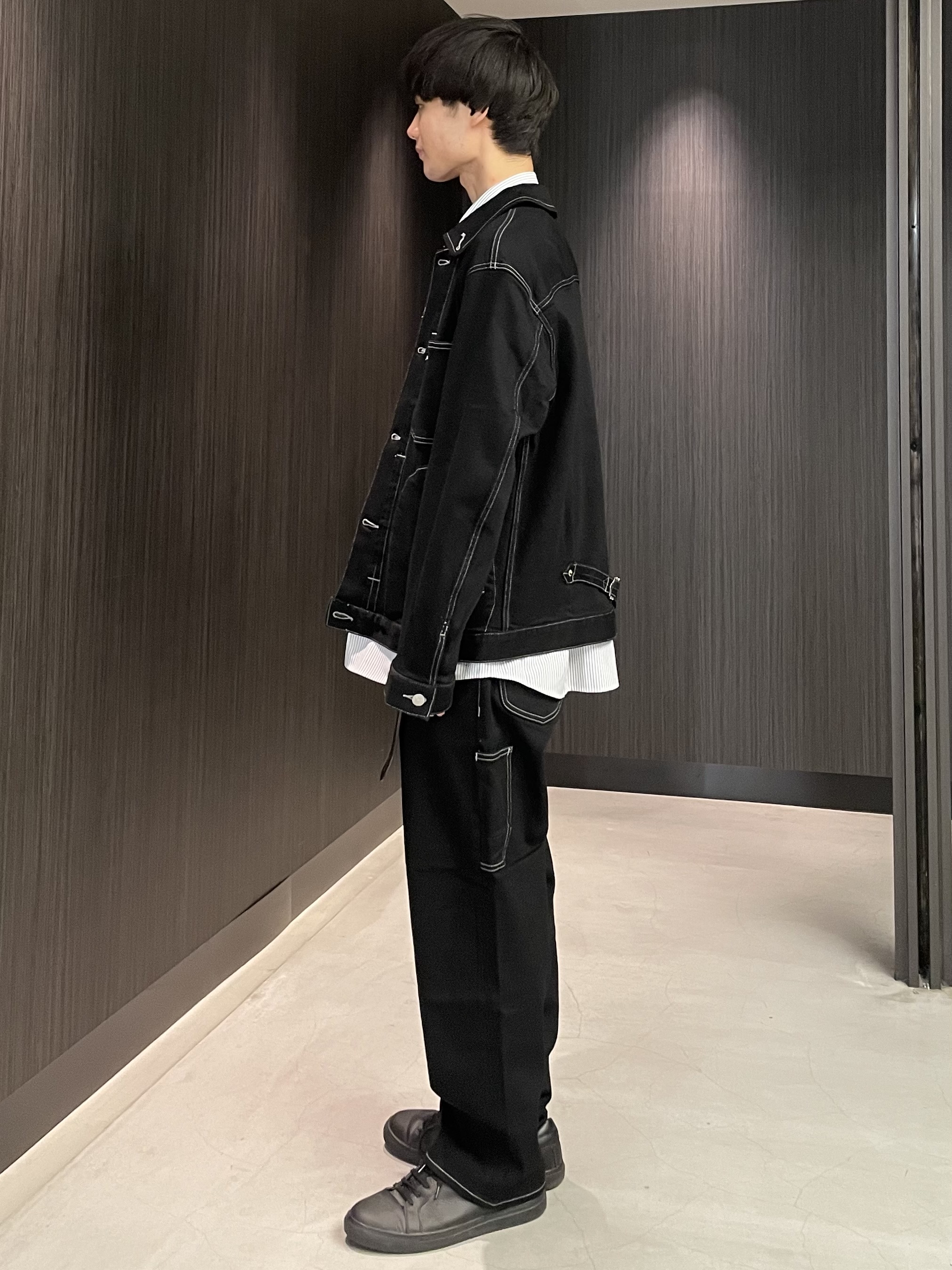Okdさんの「TAKEO KIKUCHI｜【BOWLER HAT LABEL】ブラックデニムGジャン」を使ったコーディネート