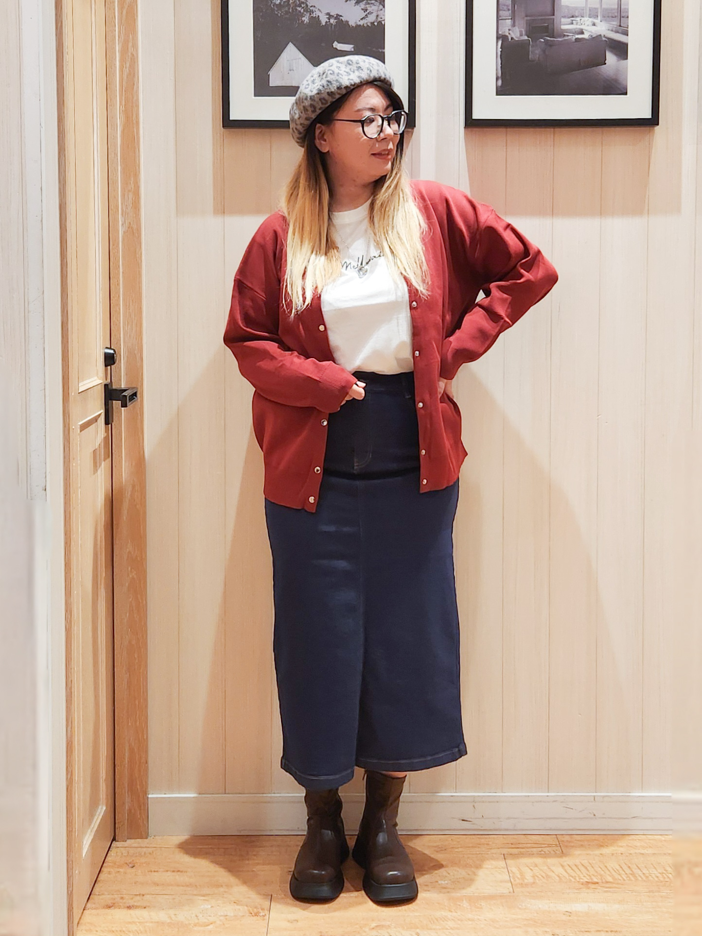 れーやんさんの「SHOO･LA･RUE｜【セットアップ可/洗濯機可】軽やかに羽織れる スポンディッシュ ニットカーディガン」を使ったコーディネート