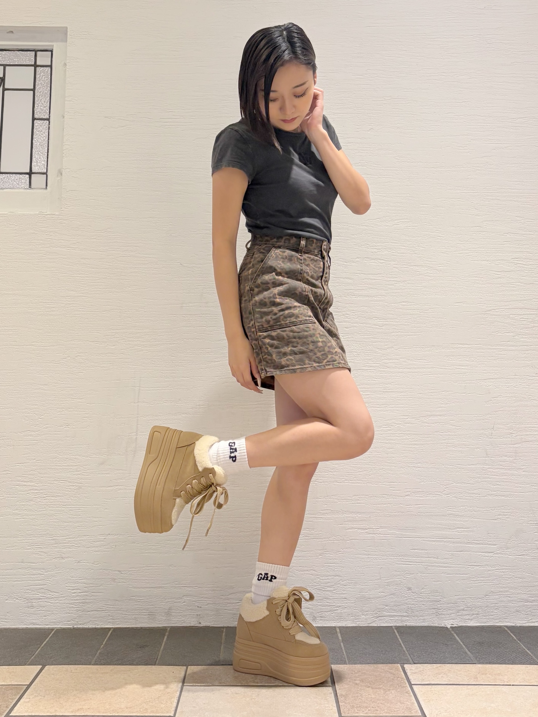 Maoさんの「ESPERANZA｜きゅんフィットボアスニーカー」を使ったコーディネート