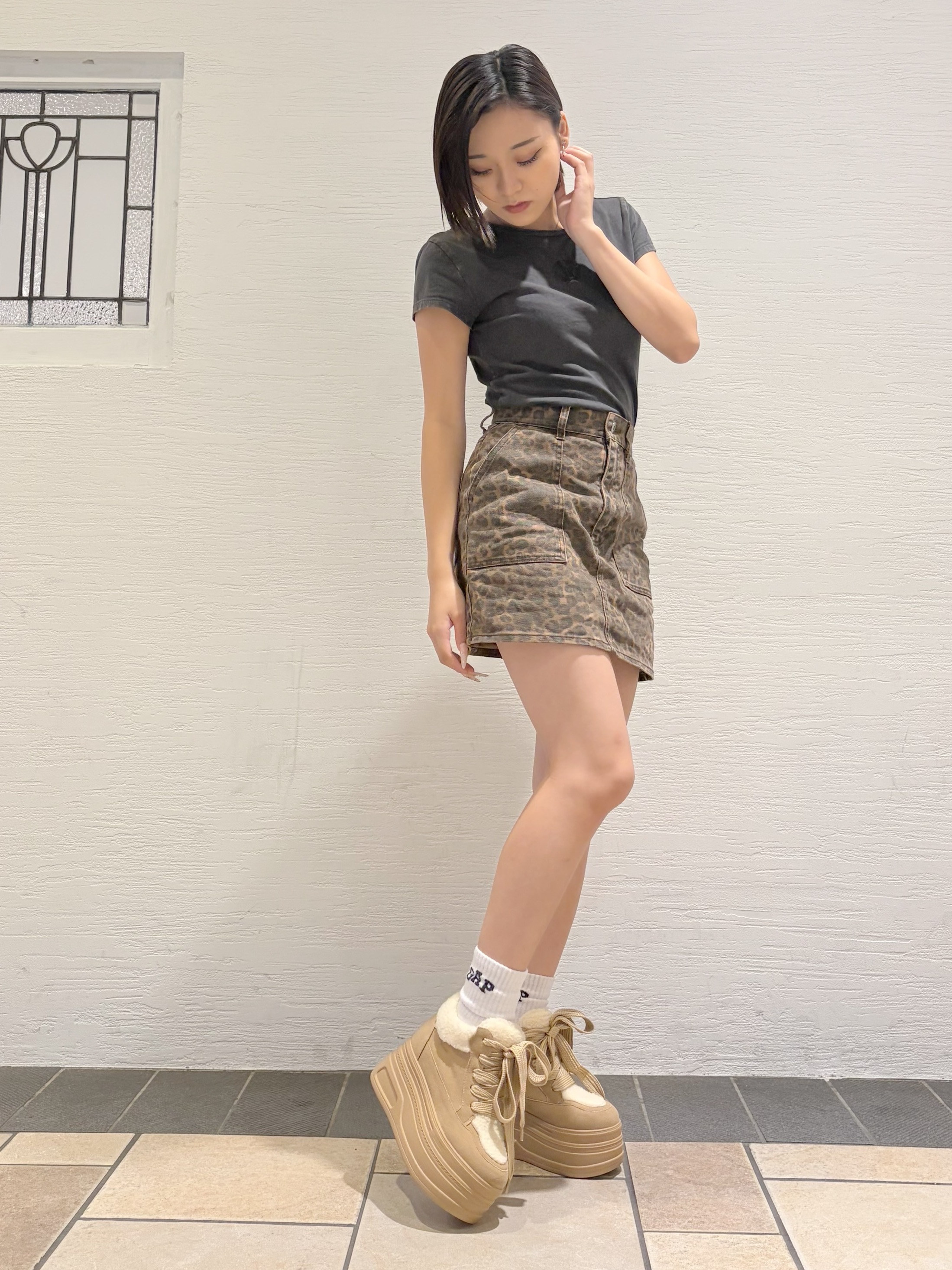 Maoさんの「ESPERANZA｜きゅんフィットボアスニーカー」を使ったコーディネート
