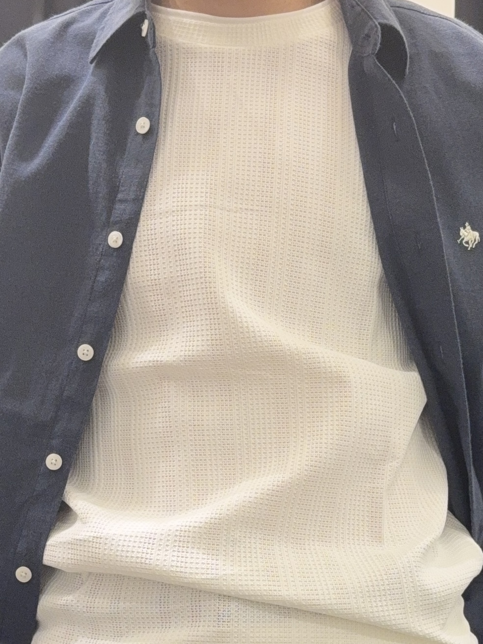 カシマさんの「THE SHOP TK｜POLO BCS/アソート長袖シャツ」を使ったコーディネート
