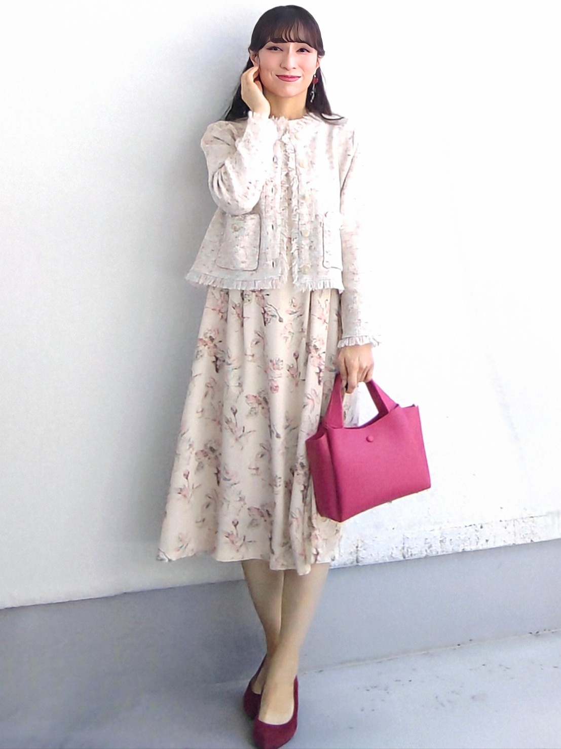 keinaさんの「SunaUna｜【手洗い可／日本製】花柄ワンピース」を使ったコーディネート