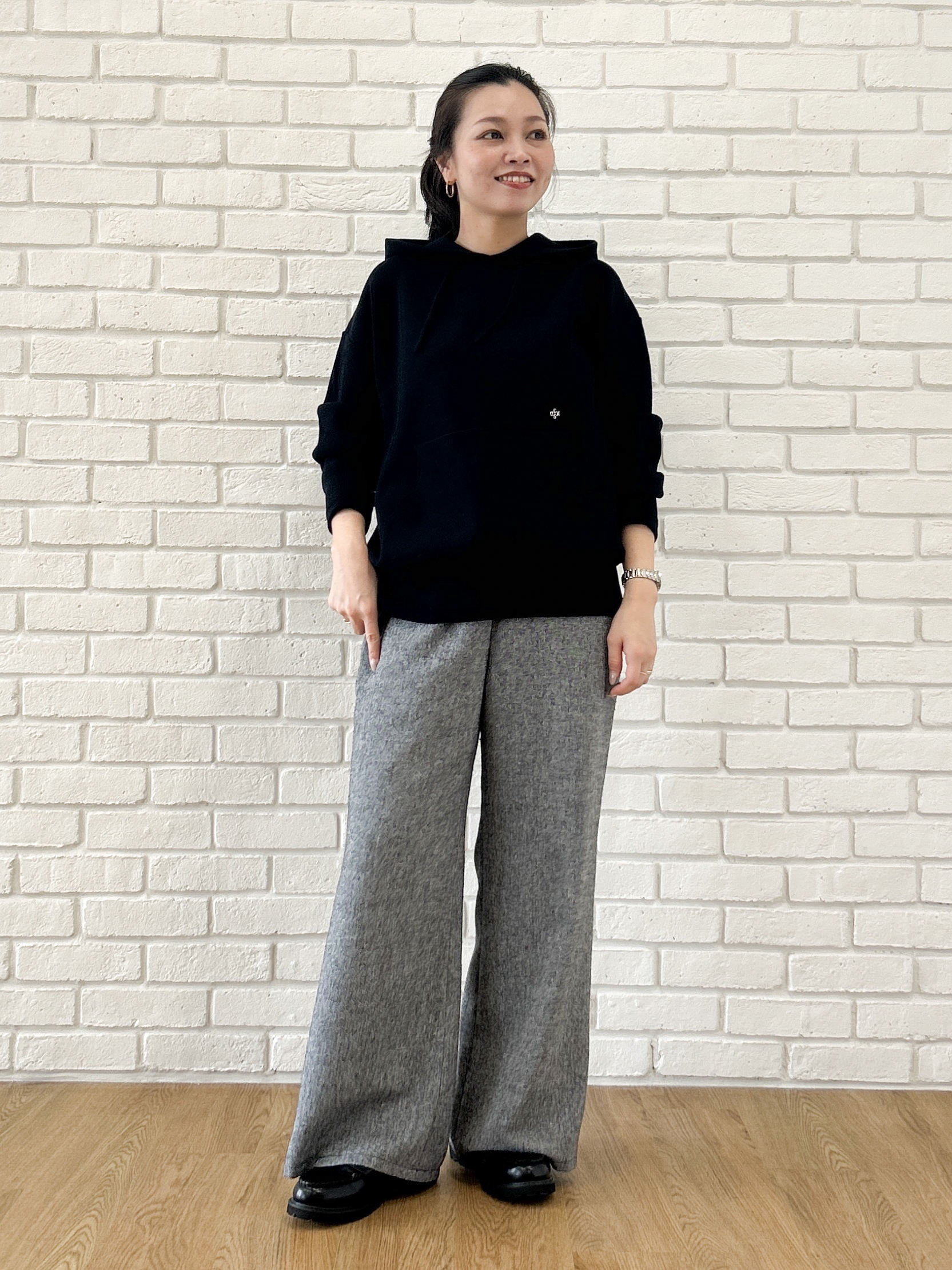 Kaiさんの「Dessin｜【洗濯機OK】コットンジャカード フーデッドニットパーカ」を使ったコーディネート