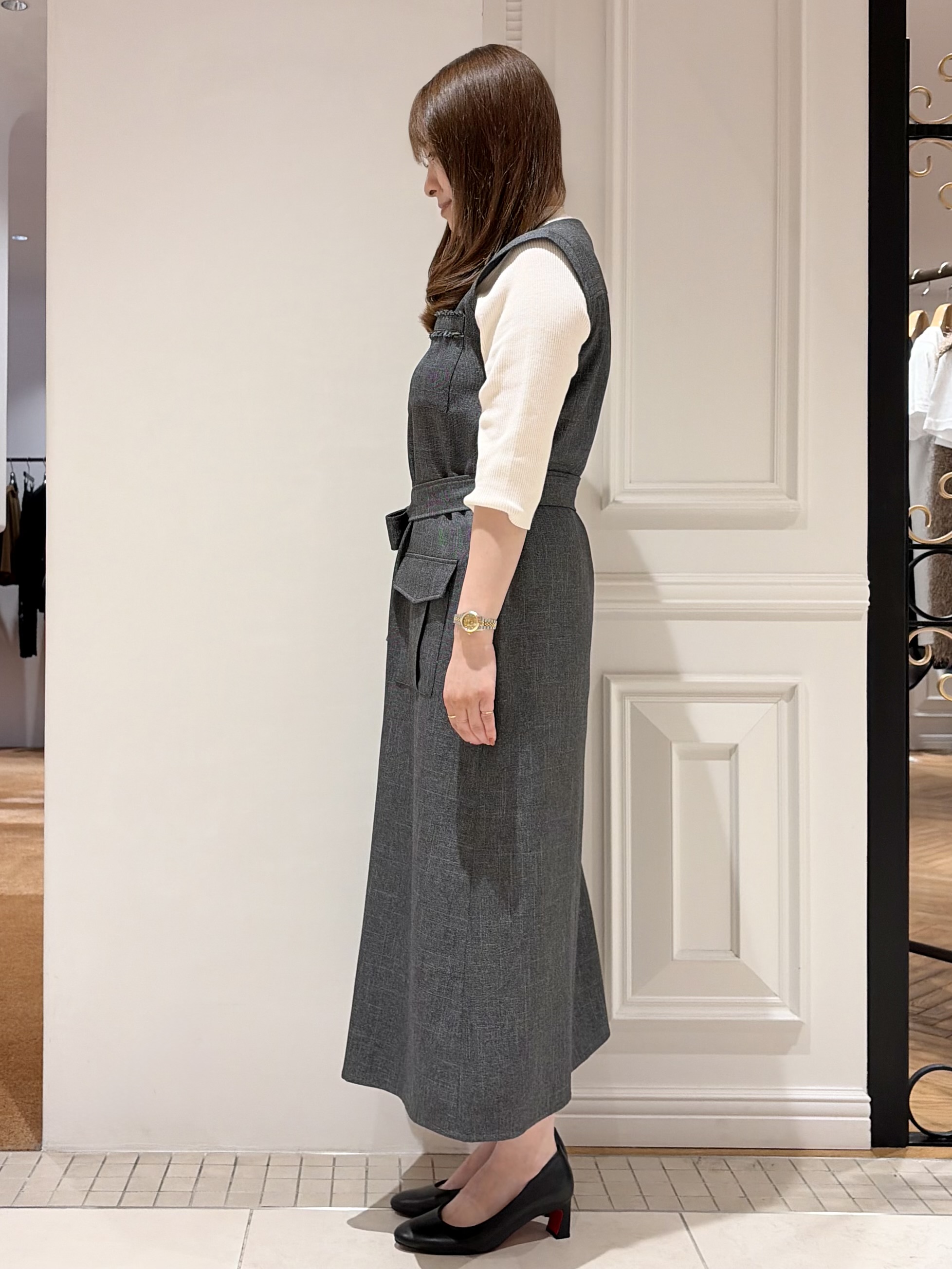 minowaさんの「DRESSTERIOR｜【接触冷感】クールタッチ ハーフスリーブニット」を使ったコーディネート