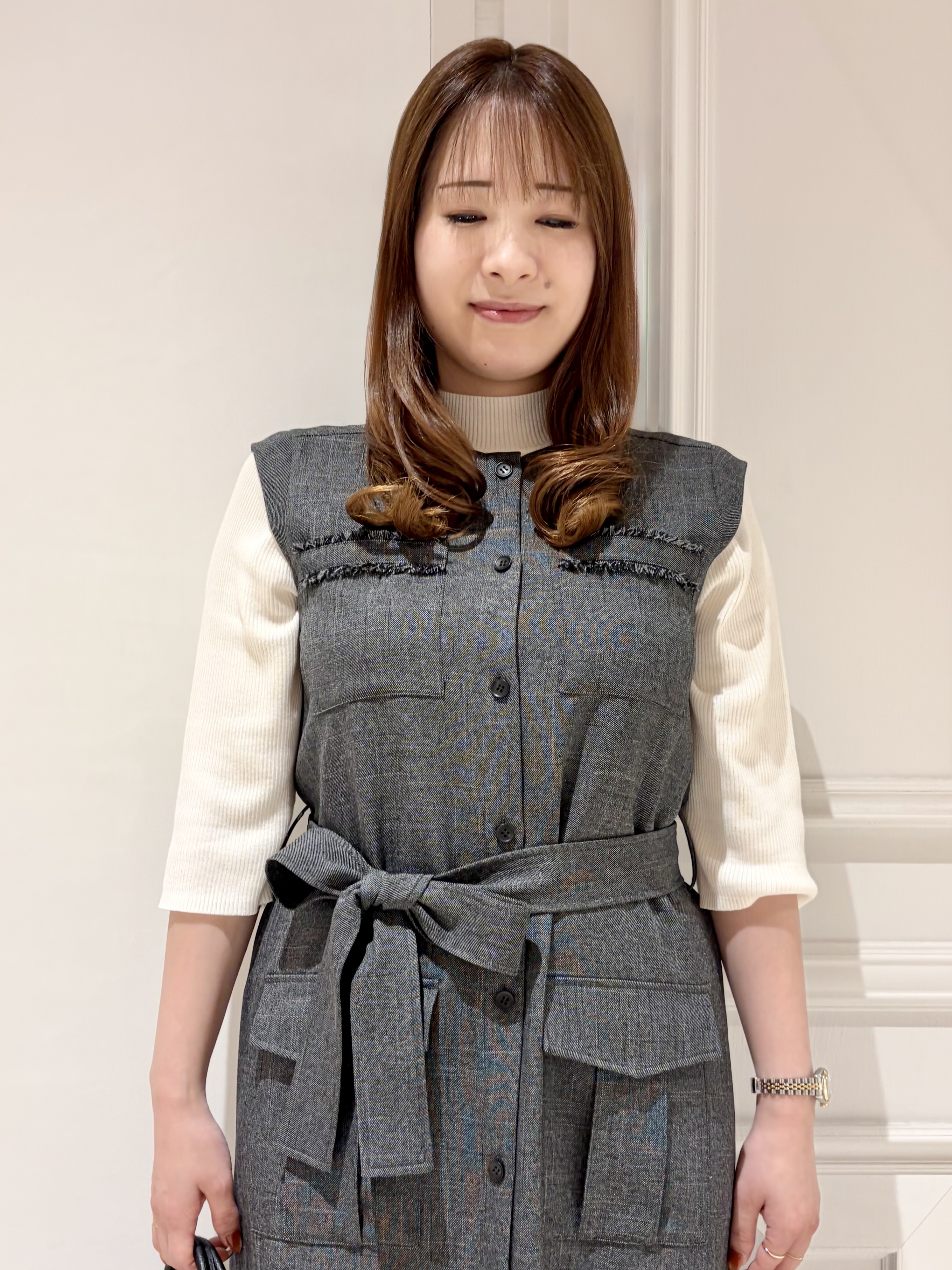minowaさんの「DRESSTERIOR｜【接触冷感】クールタッチ ハーフスリーブニット」を使ったコーディネート