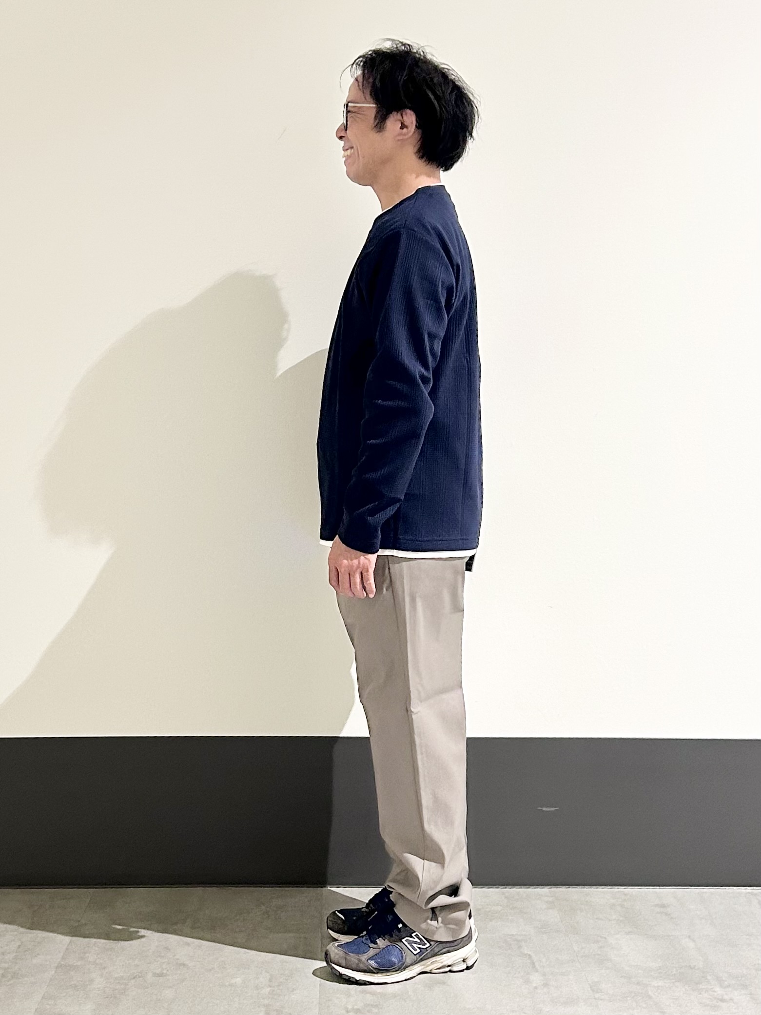 KENJI Iさんの「THE SHOP TK｜【洗濯機OK】ワッフル レイヤード 長袖Tシャツ」を使ったコーディネート