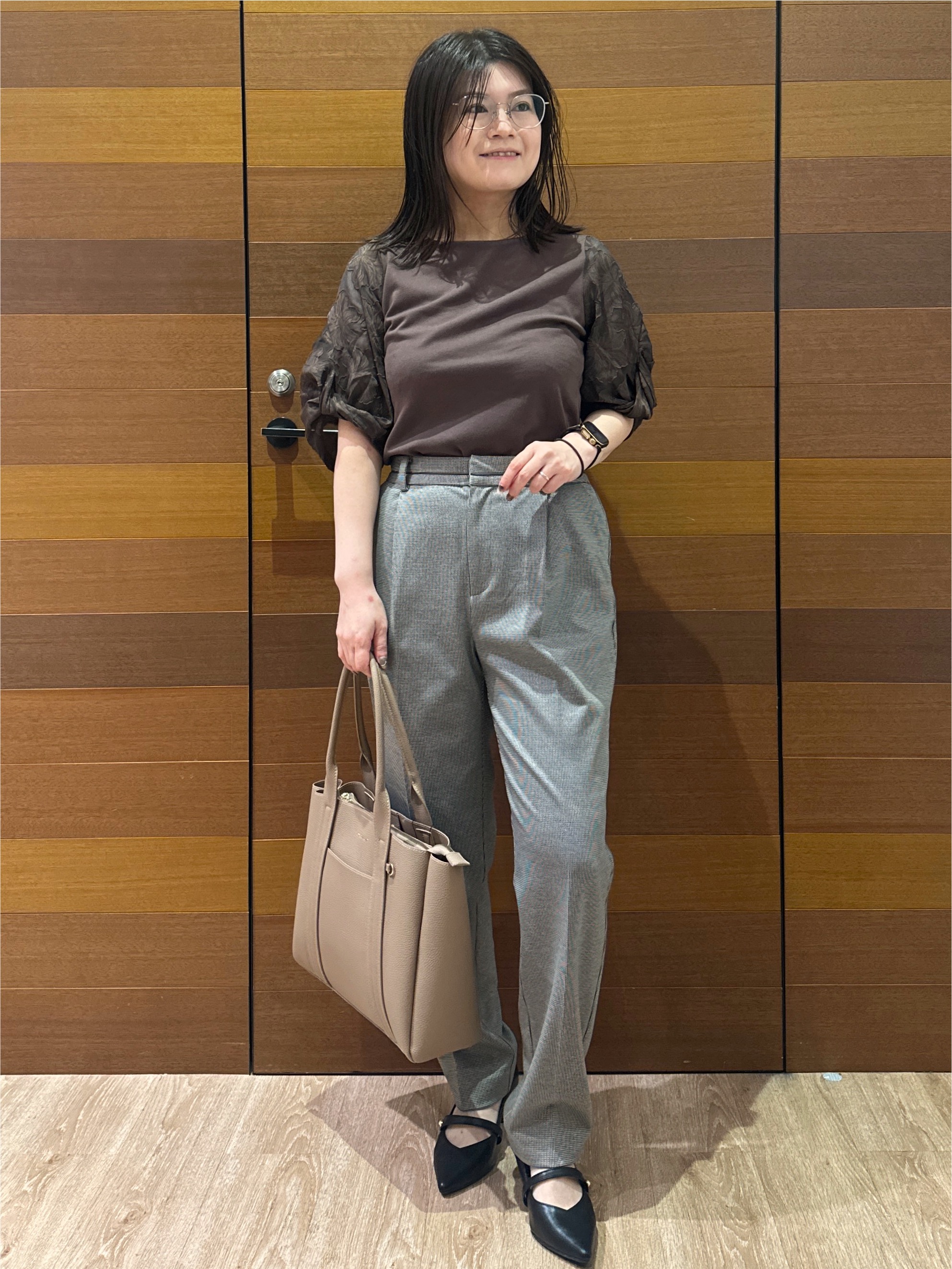 Minさんの「OPAQUE.CLIP｜花柄ジャカード５分袖トップス《接触冷感／UVケア／洗濯機OK》」を使ったコーディネート