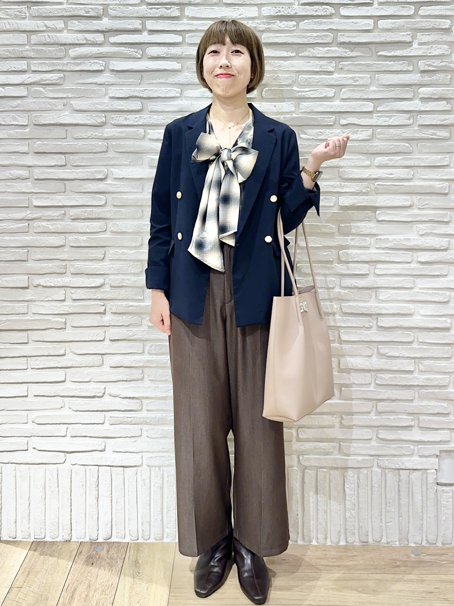 Hana...eさんの「index｜《再入荷》ダブルブレストテーラードジャケット【接触冷感／吸水速乾／イージーアイロン／防シワ／洗濯機O」を使ったコーディネート
