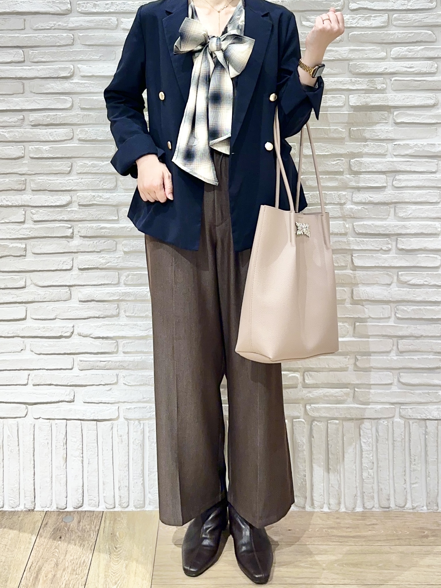 Hana...eさんの「index｜《再入荷》ダブルブレストテーラードジャケット【接触冷感／吸水速乾／イージーアイロン／防シワ／洗濯機O」を使ったコーディネート