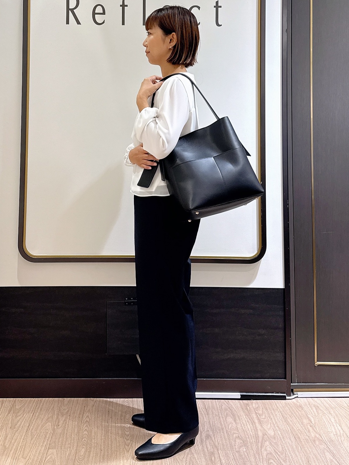 nekoさんの「Reflect｜【SS-4Lサイズ／通勤／セレモニー】クルーネック シフォンブラウス」を使ったコーディネート
