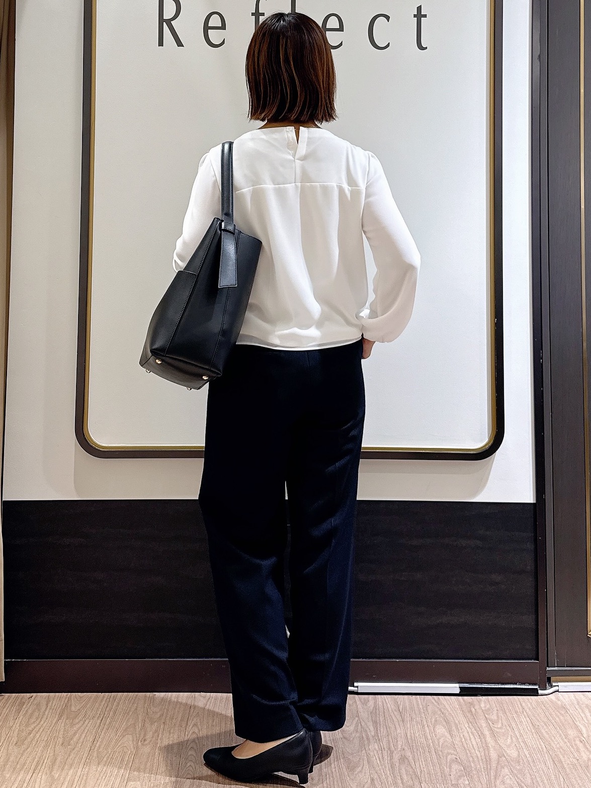nekoさんの「Reflect｜【SS-4Lサイズ／通勤／セレモニー】クルーネック シフォンブラウス」を使ったコーディネート