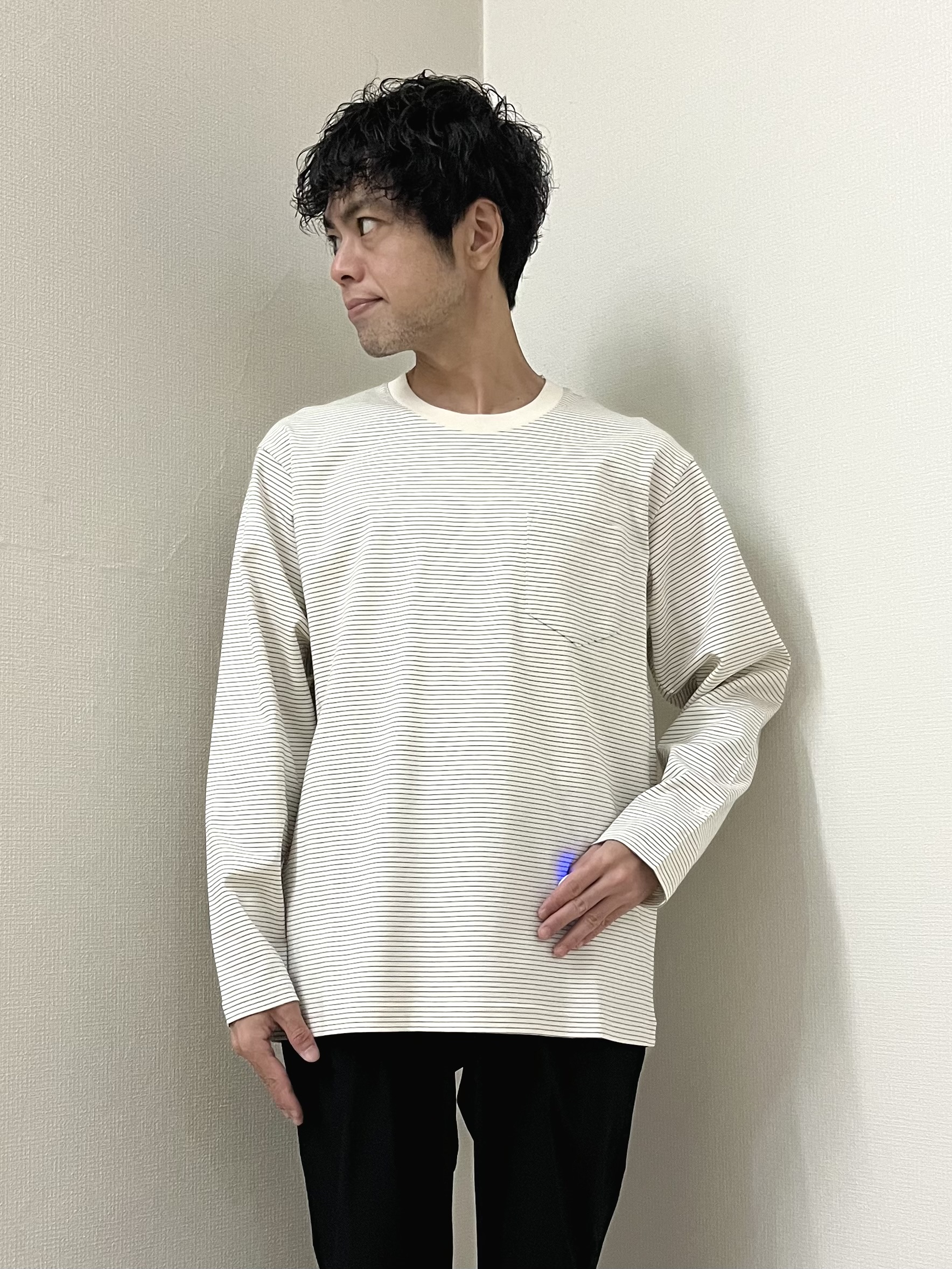 URAさんの「TAKEO KIKUCHI｜【BOWLER HAT LABEL】ジオメトリック柄カーディガン」を使ったコーディネート