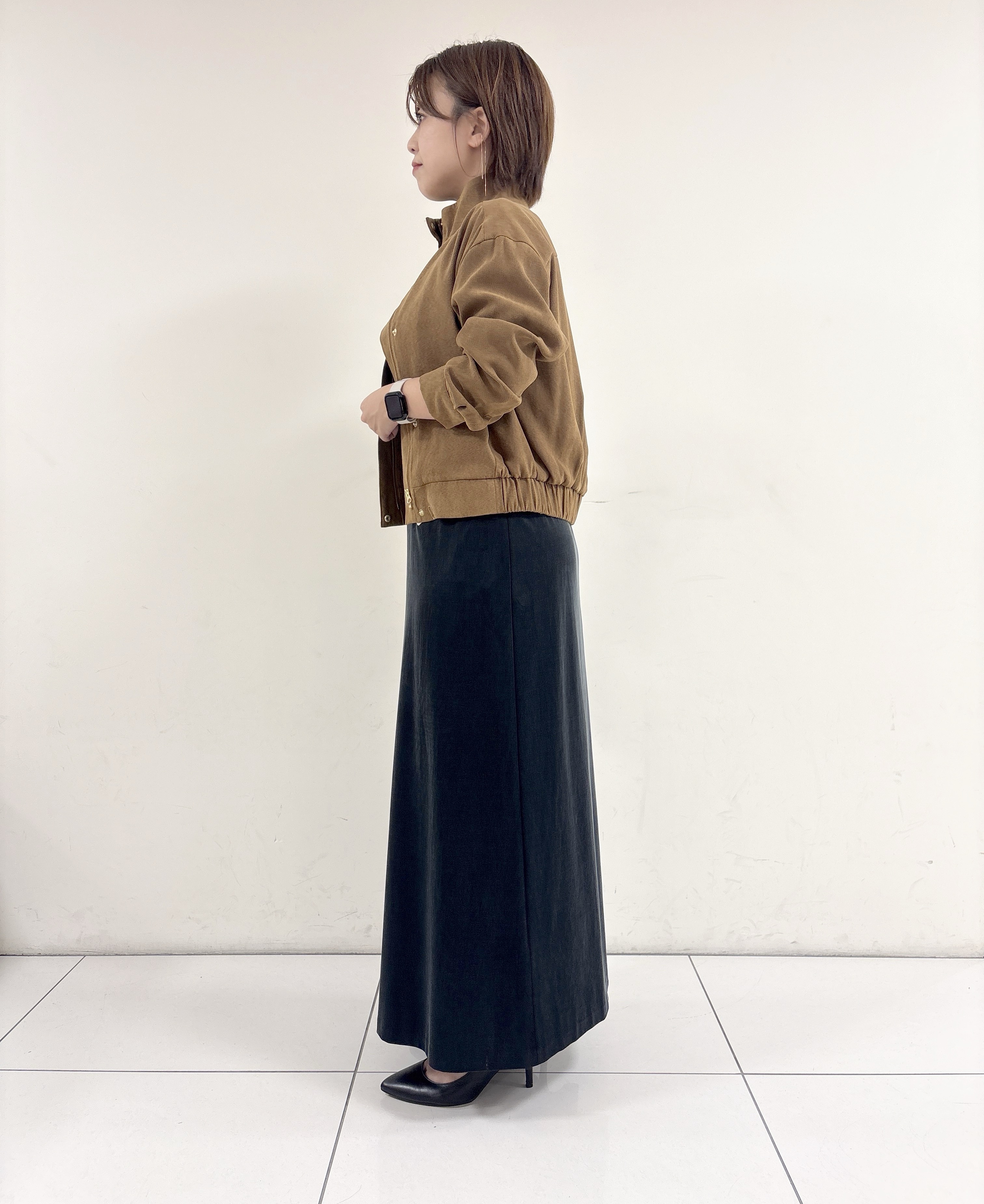 ayumiさんの「UNTITLED｜【セットアップ可/秋ジャケット】スエードライクブルゾン」を使ったコーディネート