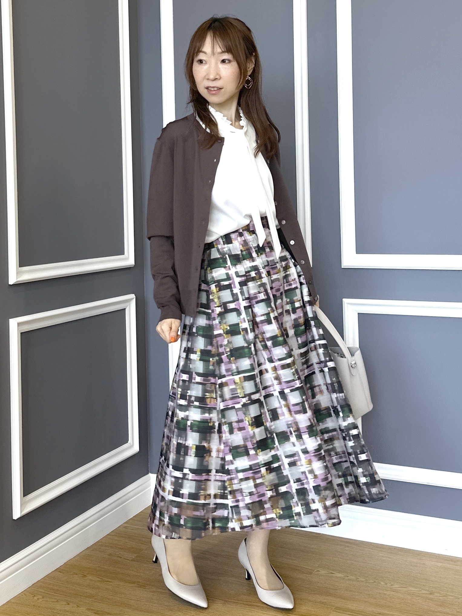 Miwaさんの「UNTITLED｜【アンサンブル可能/秋羽織り】コンパクトニットカーディガン」を使ったコーディネート