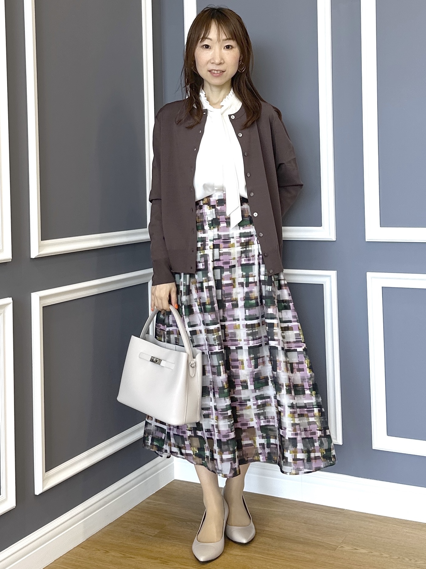 Miwaさんの「UNTITLED｜【アンサンブル可能/秋羽織り】コンパクトニットカーディガン」を使ったコーディネート