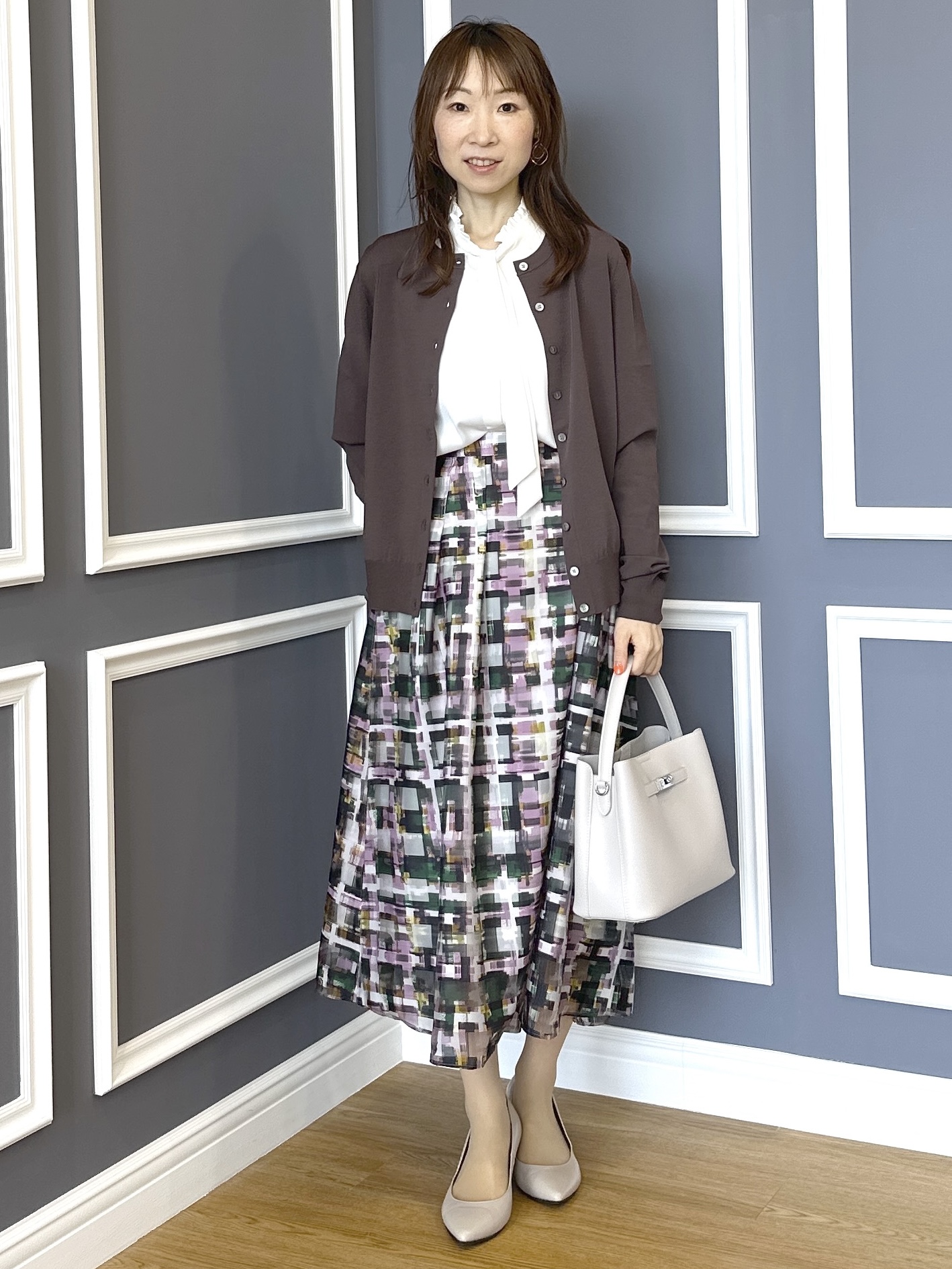 Miwaさんの「UNTITLED｜【アンサンブル可能/秋羽織り】コンパクトニットカーディガン」を使ったコーディネート