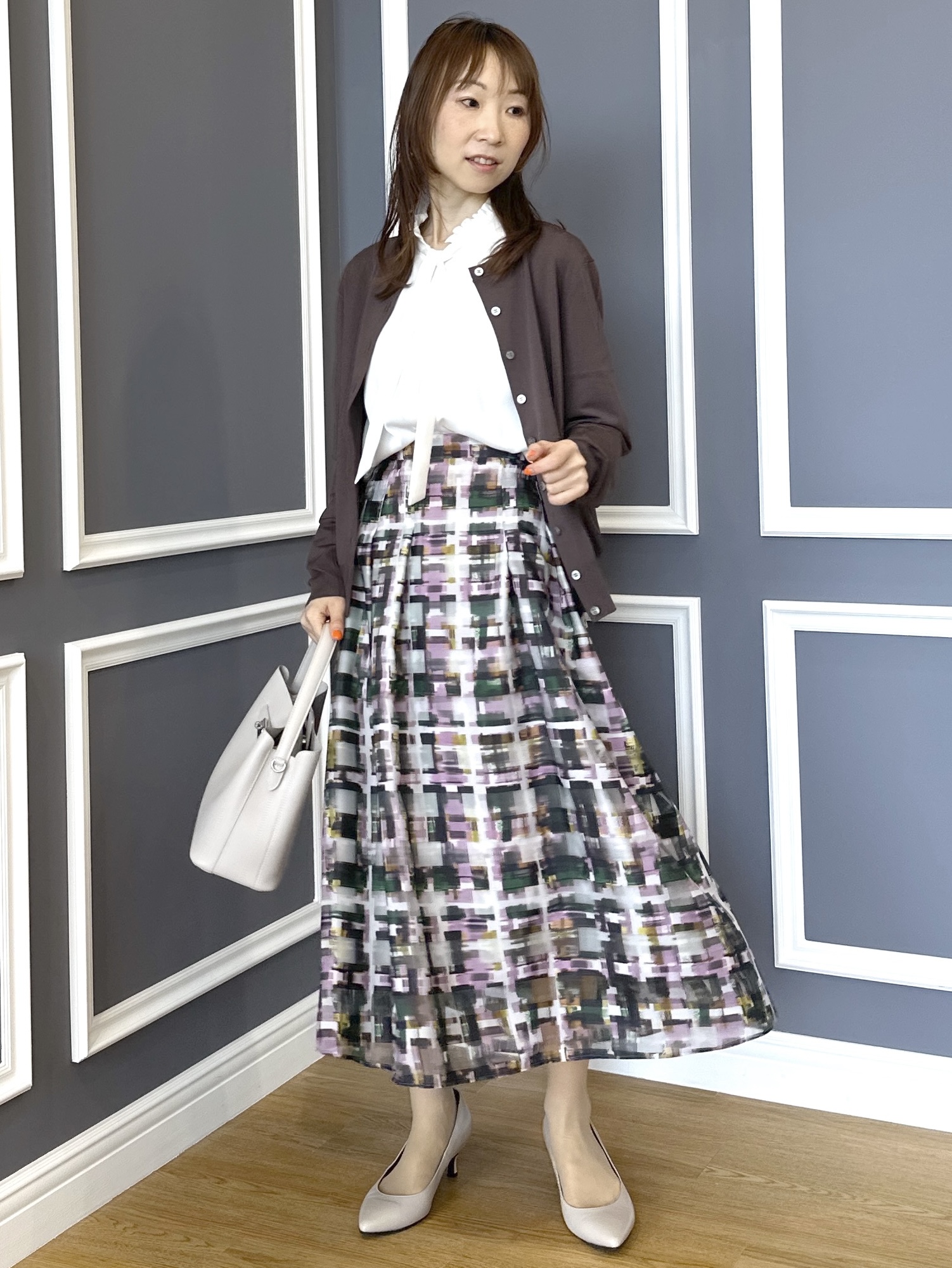Miwaさんの「UNTITLED｜【アンサンブル可能/秋羽織り】コンパクトニットカーディガン」を使ったコーディネート