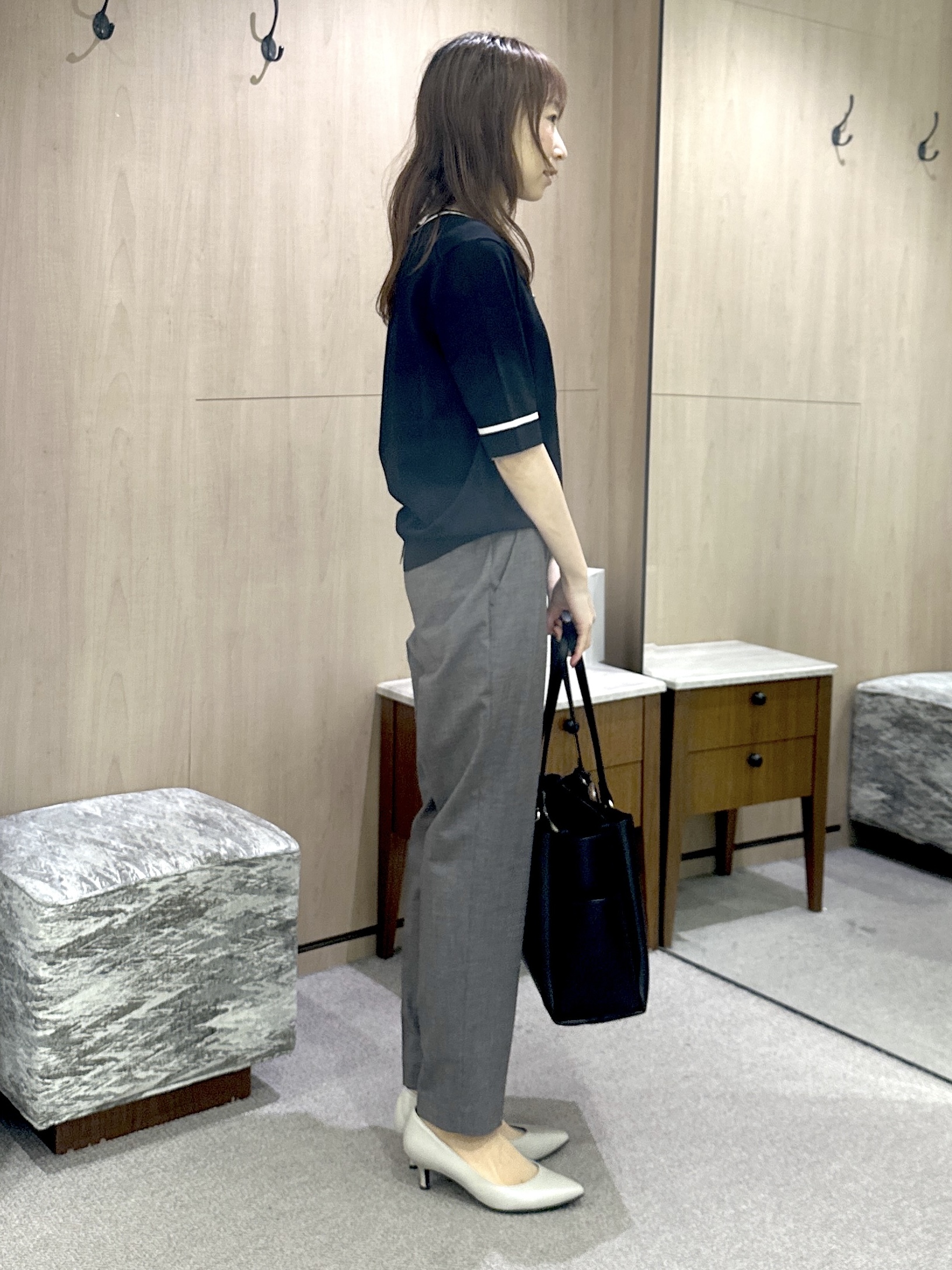 Miwaさんの「UNTITLED｜【アンサンブル可/きれいめ/通勤】コンパクト5分袖ニット」を使ったコーディネート