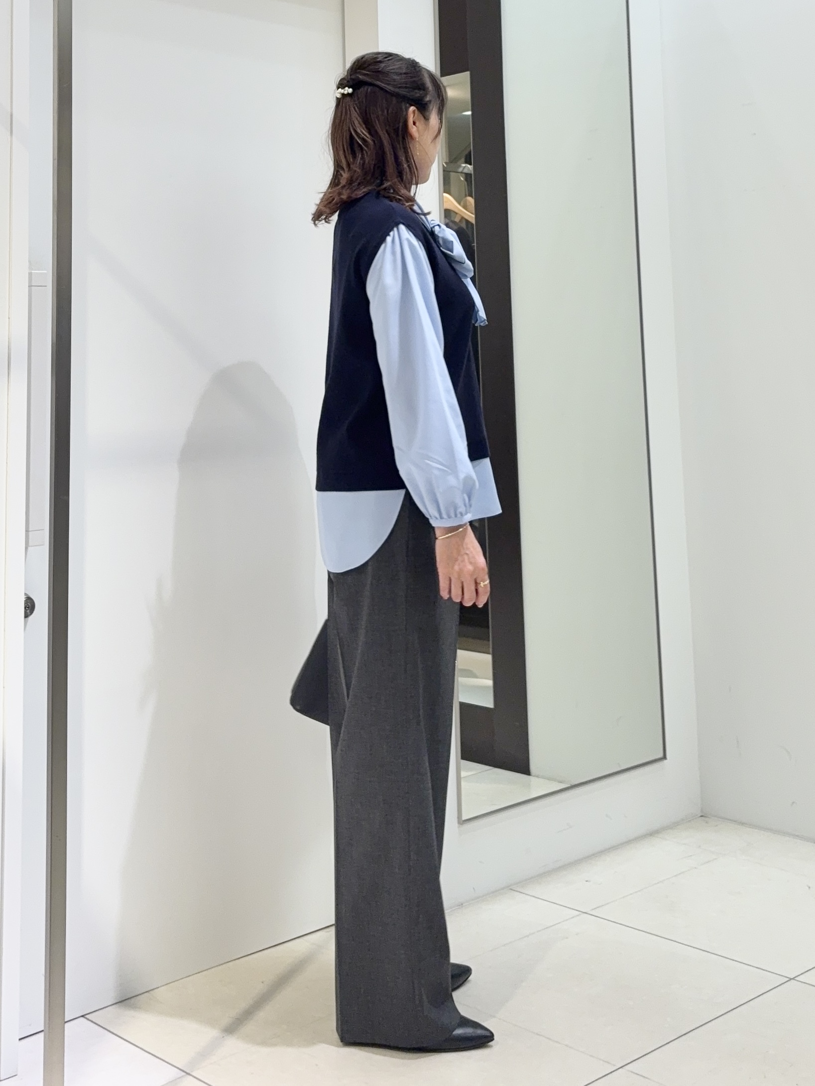 tomoさんの「UNTITLED｜【セットアップ】ウールブレンドワイドパンツ」を使ったコーディネート