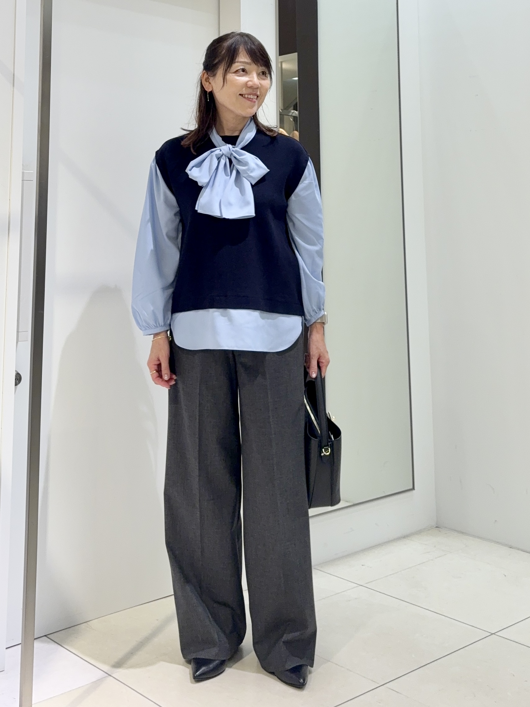 tomoさんの「UNTITLED｜【セットアップ】ウールブレンドワイドパンツ」を使ったコーディネート