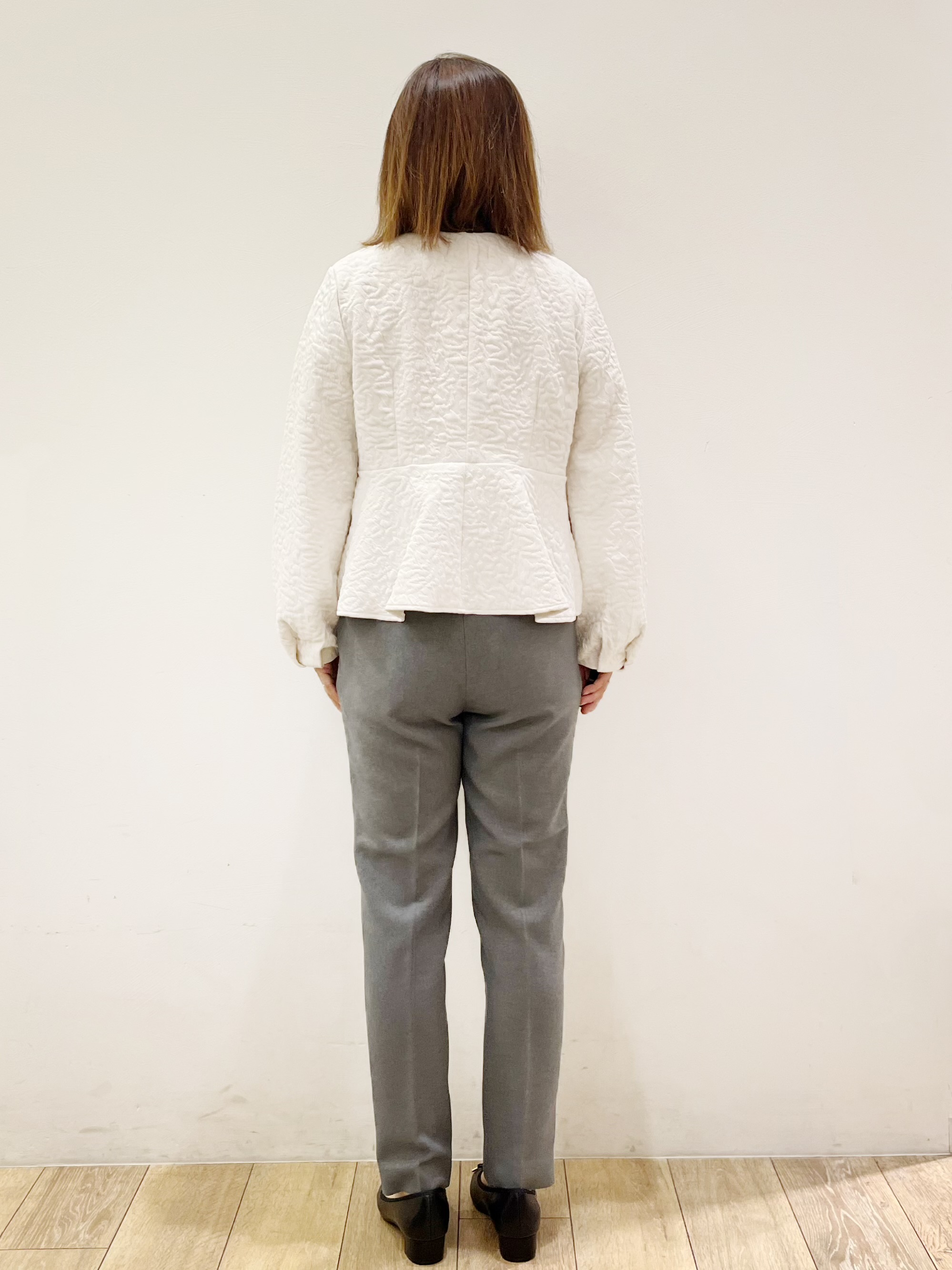 kcさんの「OPAQUE.CLIP｜ジャカードノーカラーブルゾン【洗濯機OK】」を使ったコーディネート